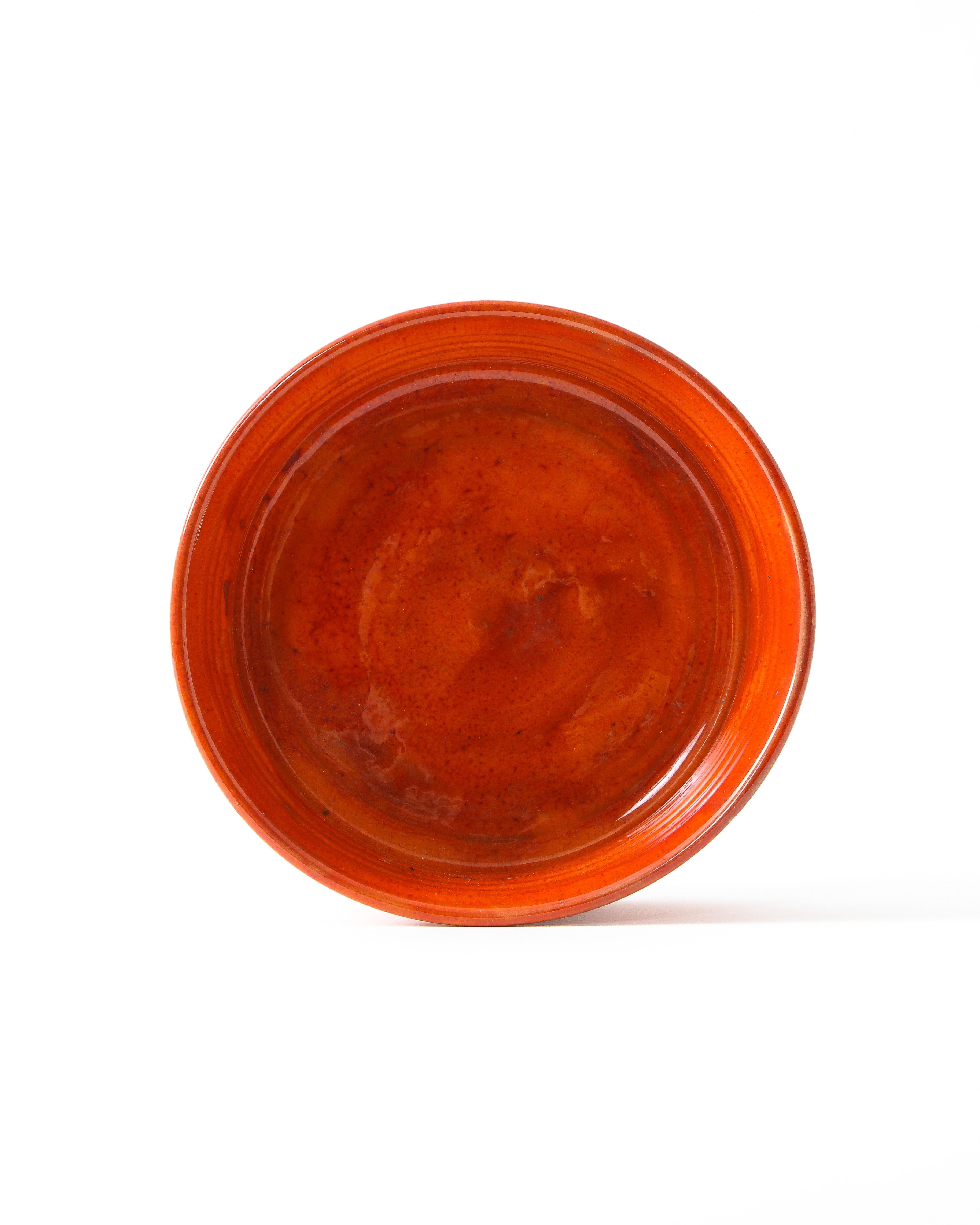 Glazed Red Bowl by Robert and Jean Cloutier, France, 1970s