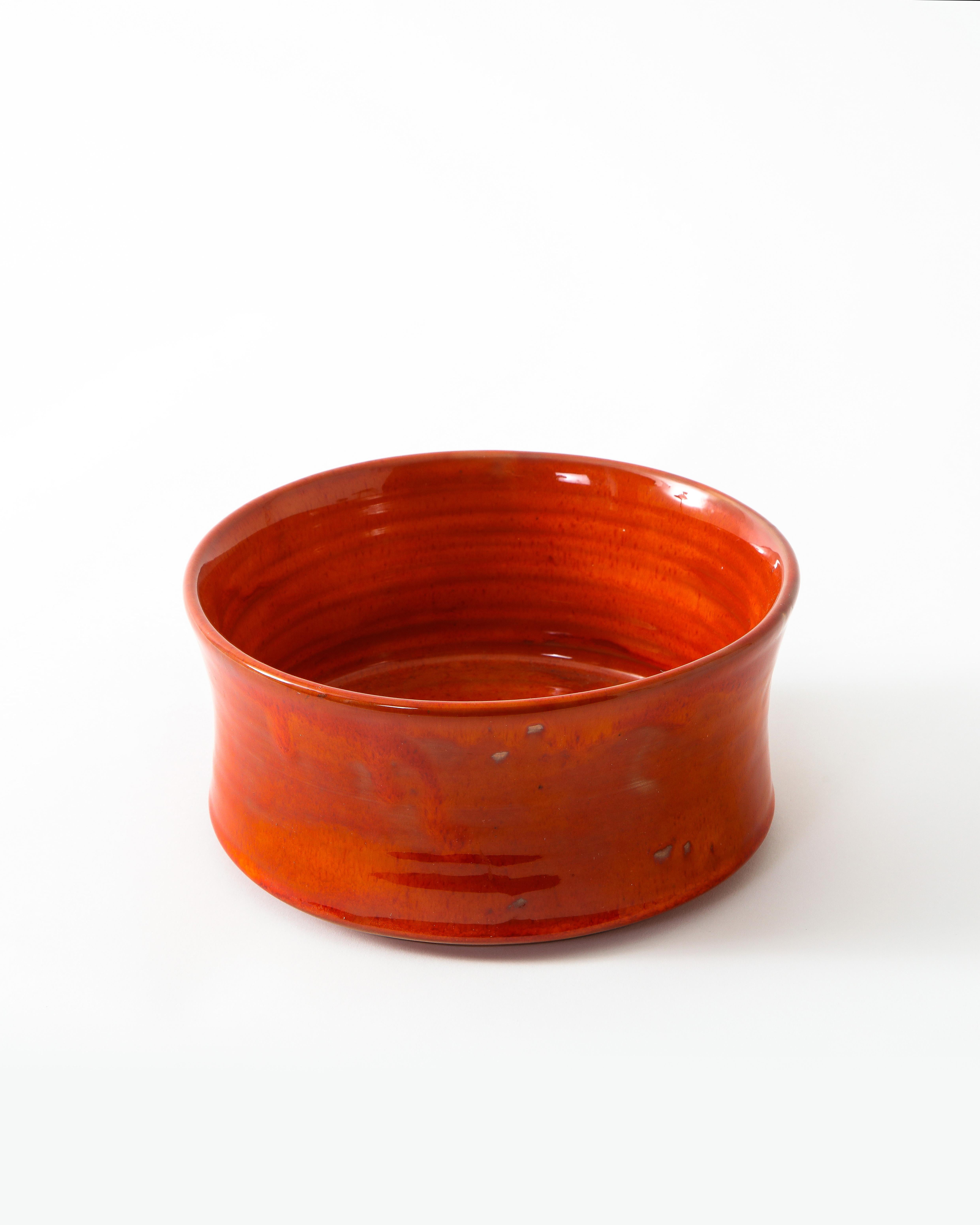 Red Bowl by Robert and Jean Cloutier, France, 1970s In Good Condition For Sale In New York, NY