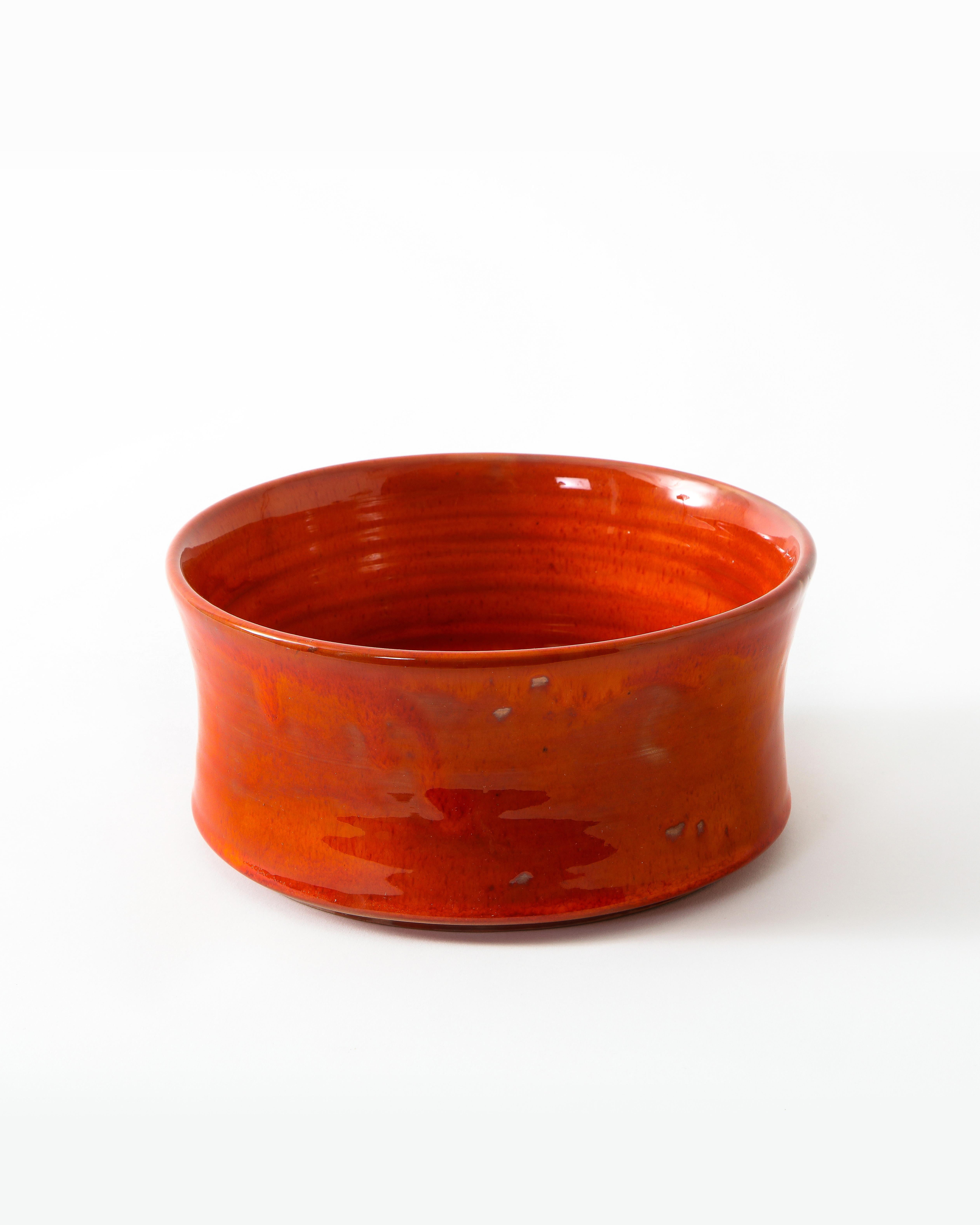 Mid-20th Century Red Bowl by Robert and Jean Cloutier, France, 1970s For Sale