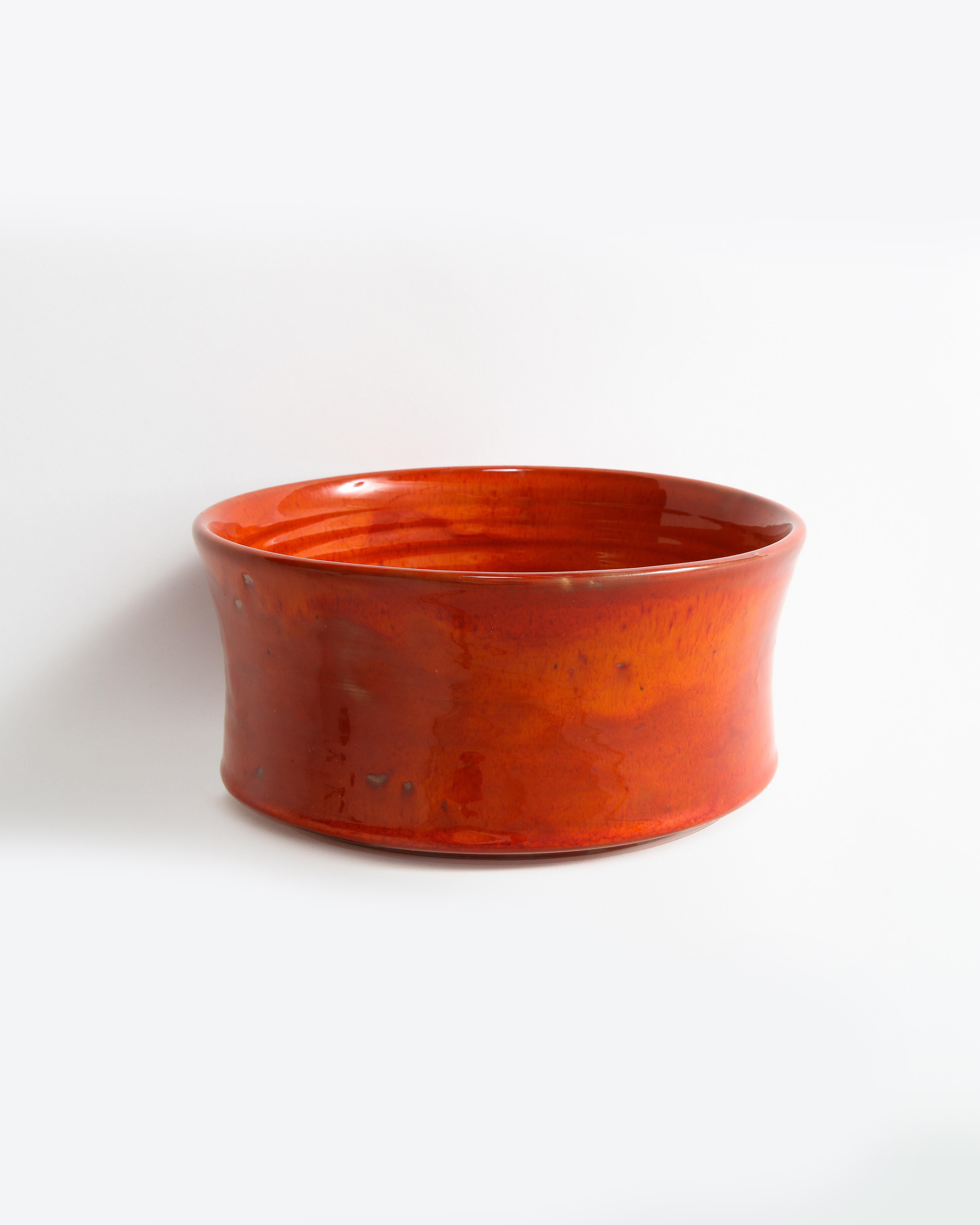 Red Bowl by Robert and Jean Cloutier, France, 1970s For Sale 1