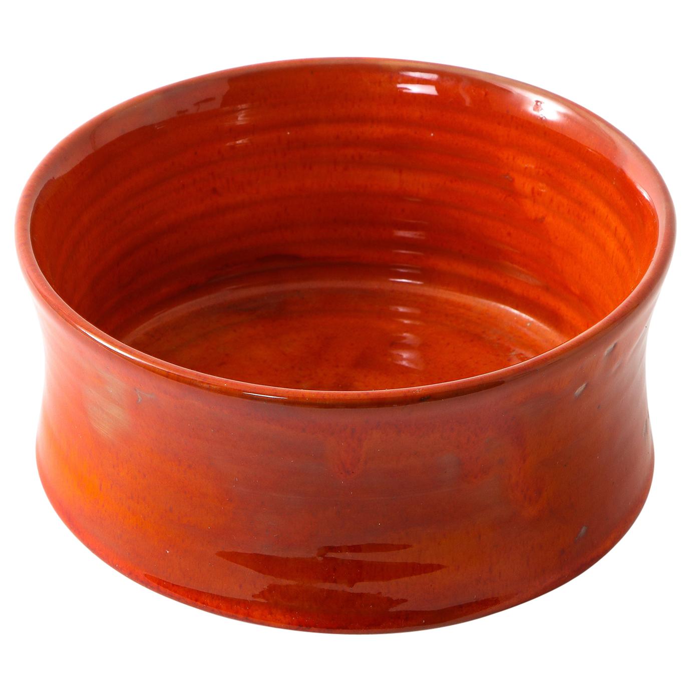 Red Bowl by Robert and Jean Cloutier, France, 1970s For Sale