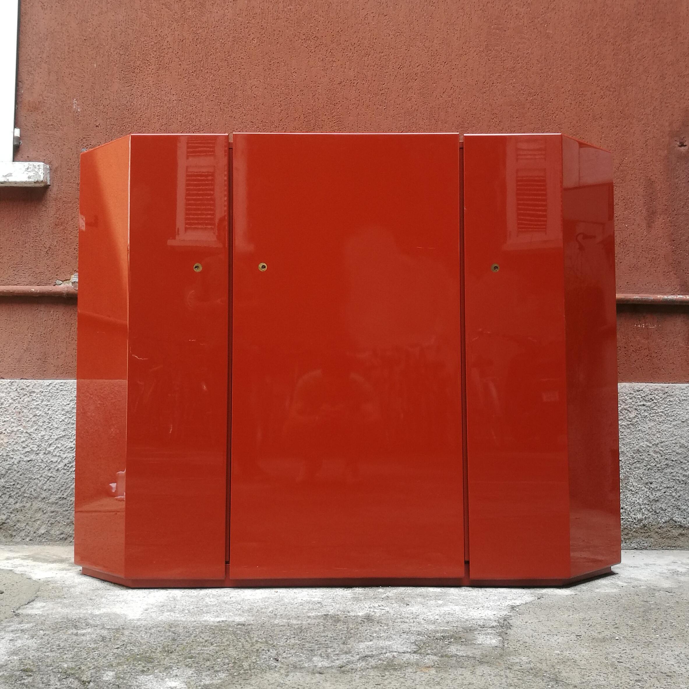 Italian Red Bramante Sideboard by Kazuhide Takahama for Simon Gavina Collection, 1968