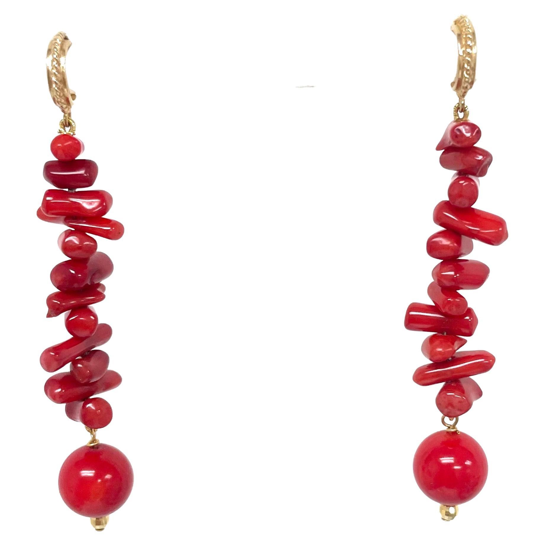 Women's Red Branch Coral Paradizia Earrings For Sale
