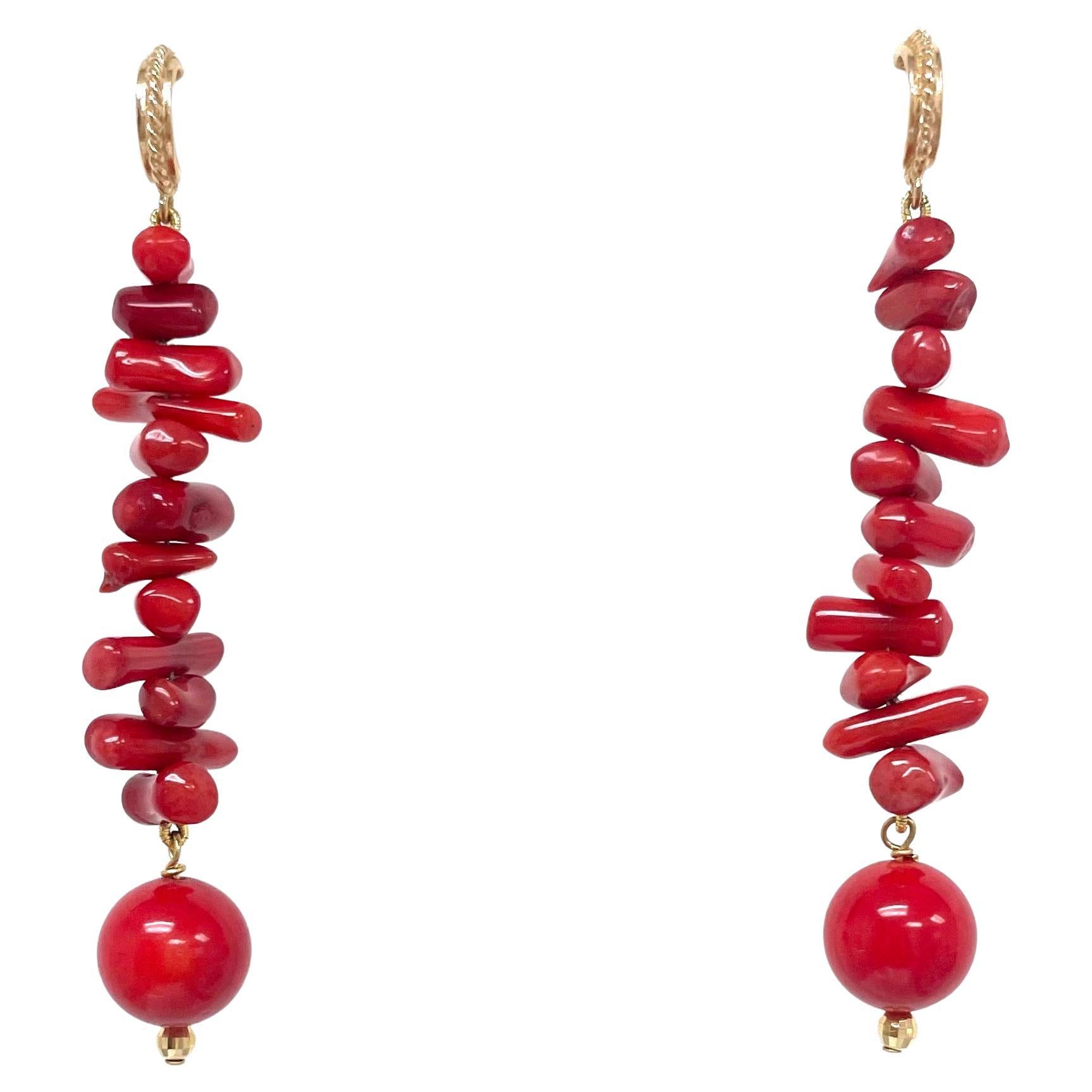 Red Branch Coral Paradizia Earrings For Sale