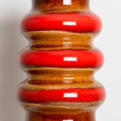 Lampada da tavolo con cerchi rossi di Braun e paralume di seta nuovo su misura, Germania, 1970