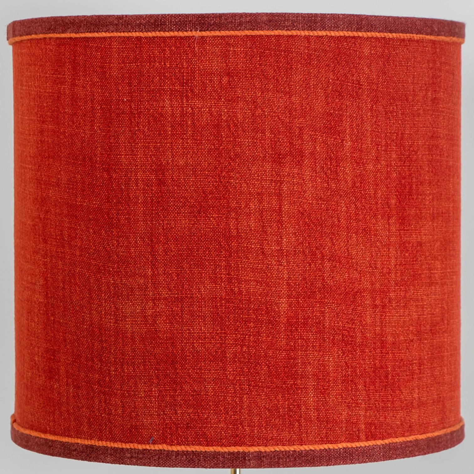 20th Century Red Braun Circles Table Lamp with New Custom Made Silk Lampshade, Germany, 1970 For Sale