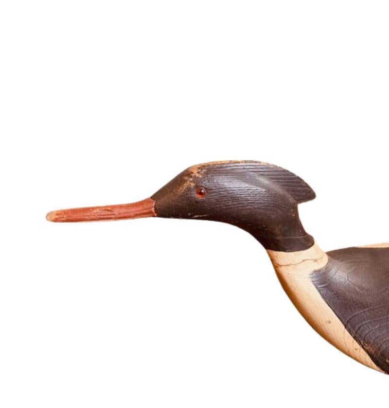 Folk Art Red Breasted Merganser Decoy, circa 1960s