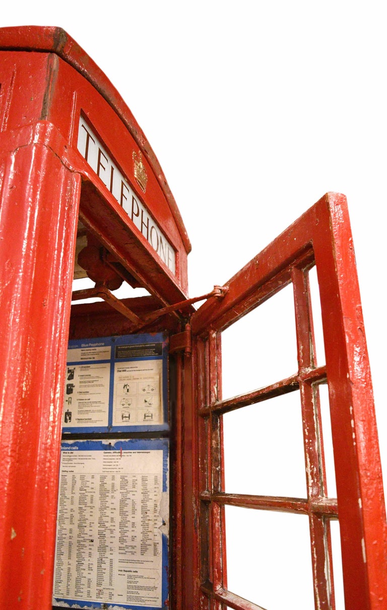 Red British K6 Telephone Booth For Sale at 1stdibs