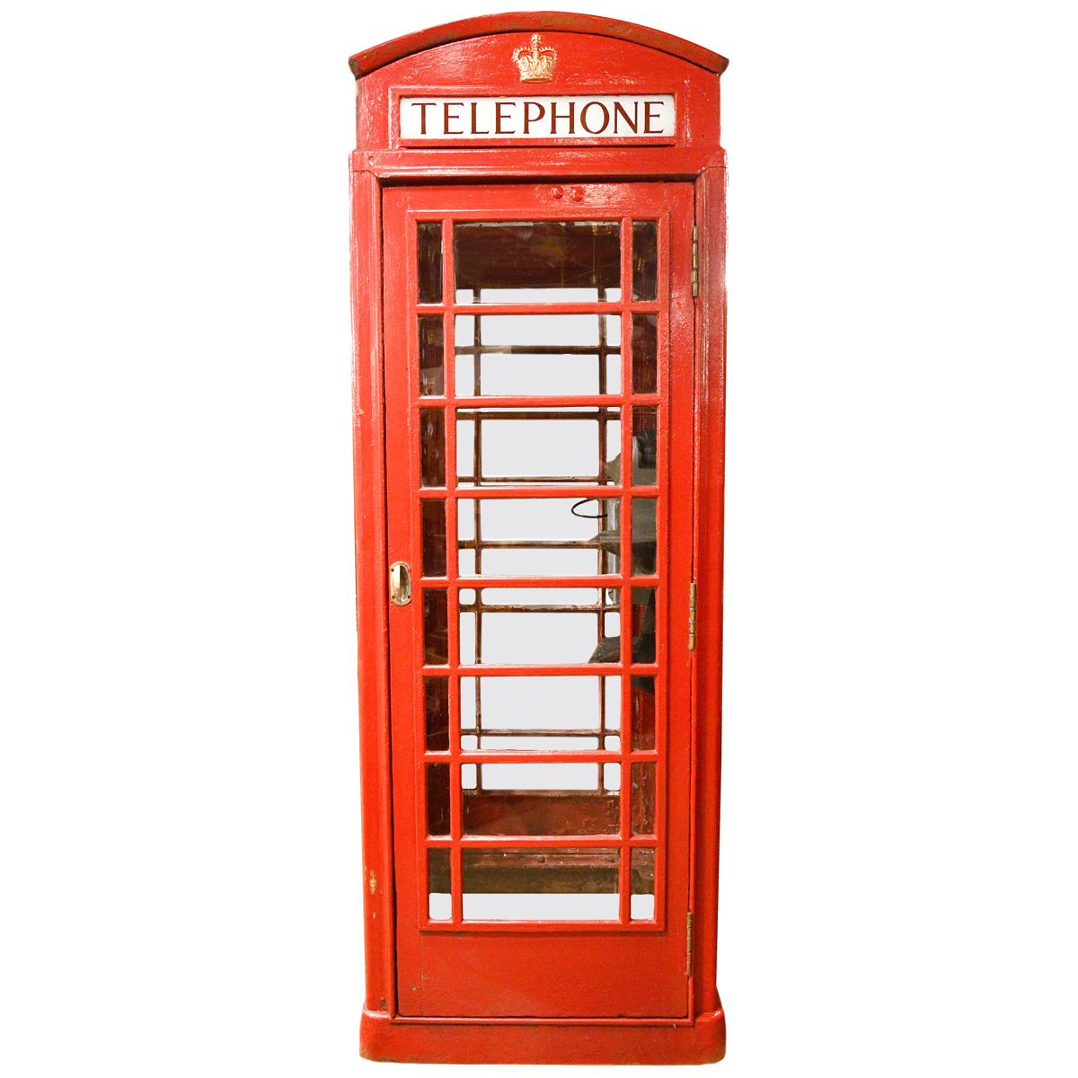 Red British K6 Telephone Booth