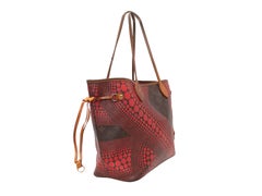 Red & Brown Louis Vuitton Yayoi Kusama Waves Neverfull Bag