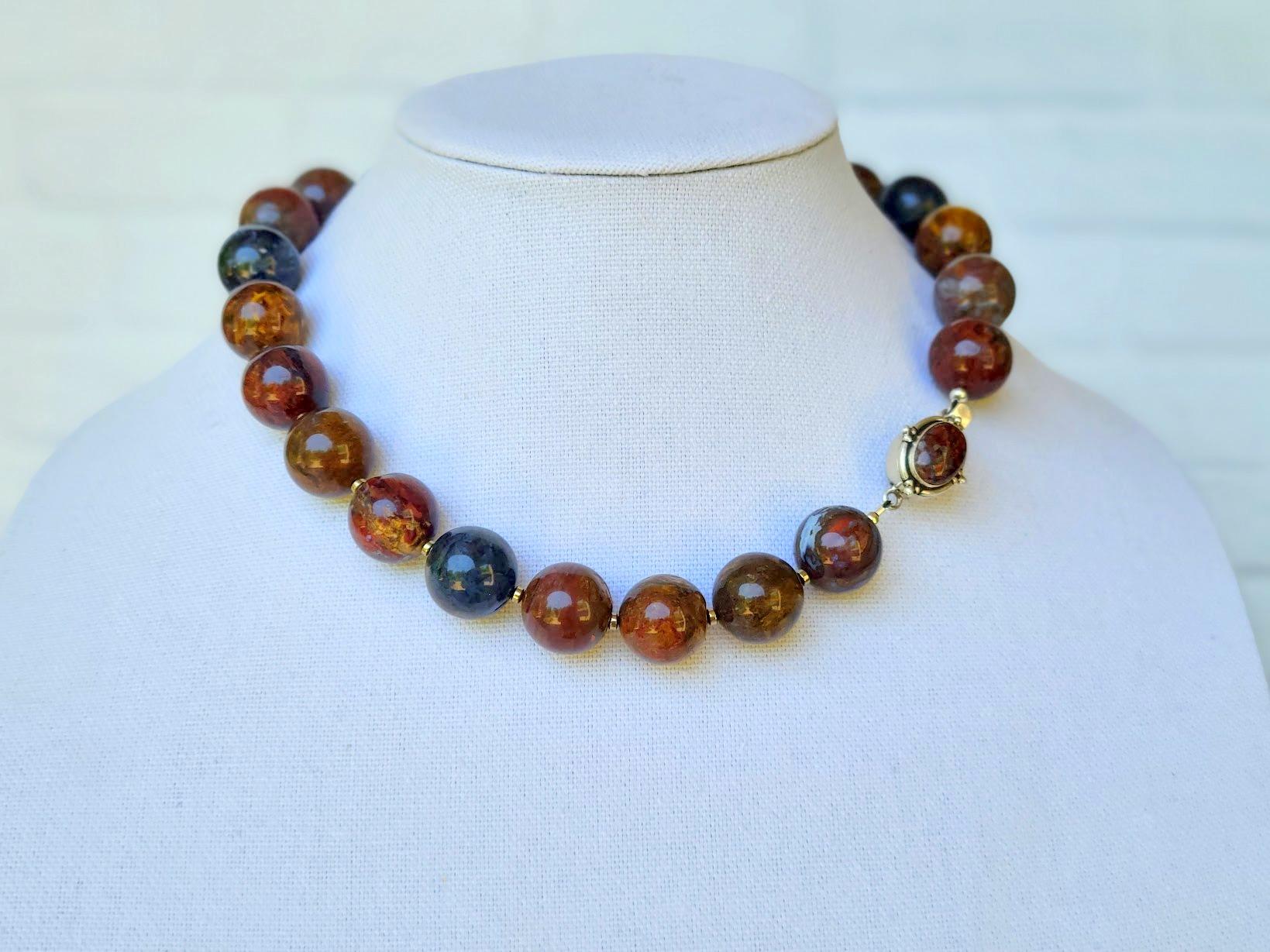 Red Brown Pietersite Necklace 2