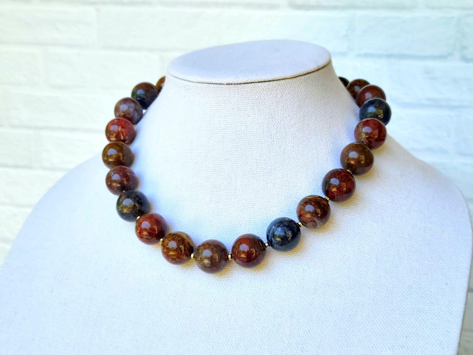 Red Brown Pietersite Necklace 3