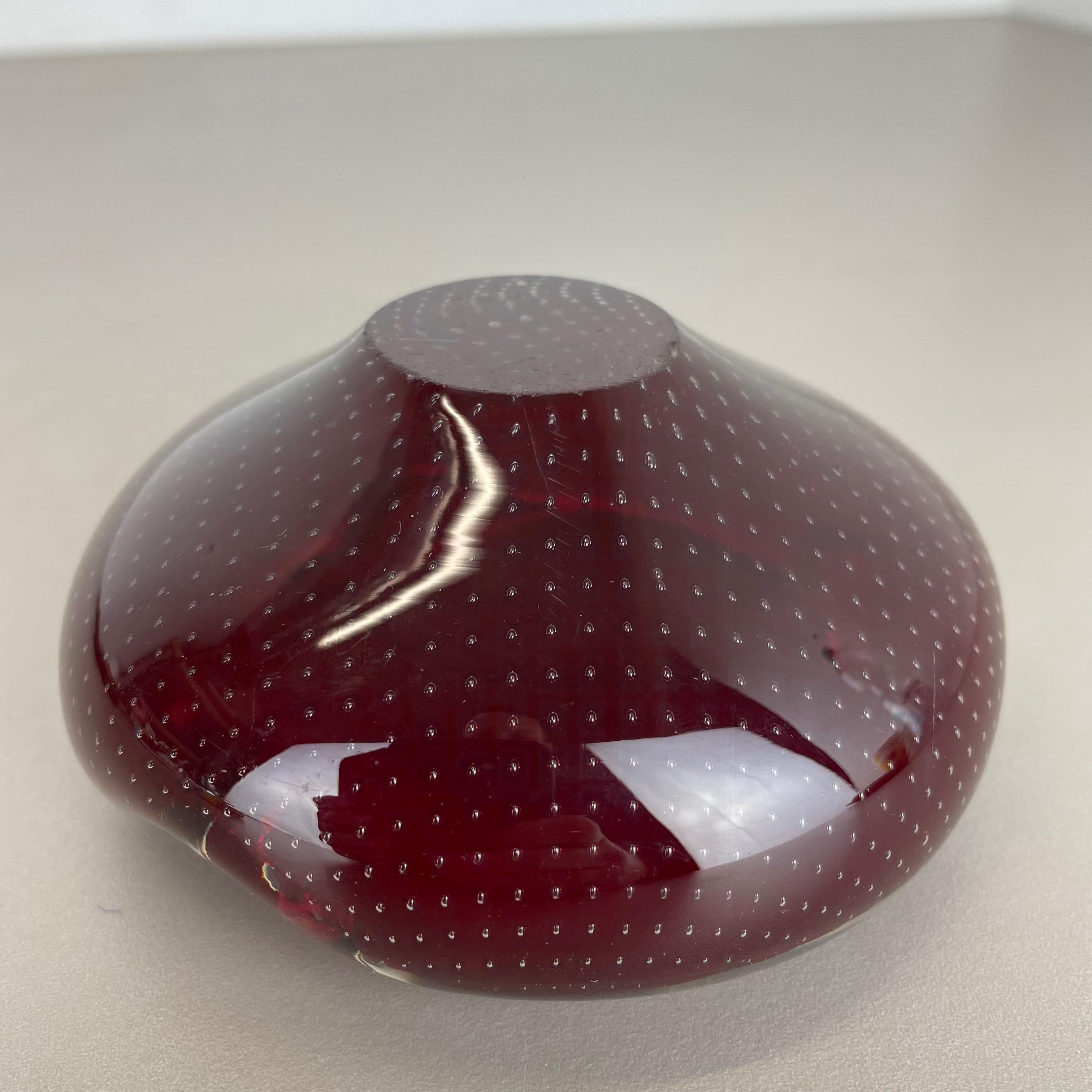 Red Bubble Murano Glass Bowl Shells Ashtray Element by Venini, Italy, 1970s No 2 For Sale 6