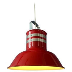 Rote 'Bucket' Space Age Hängelampe von Ateljé Lyktan, 1970er Jahre
