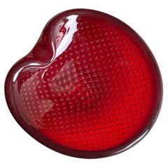 Roter Bullicante Aschenbecher aus Murano-Glas von Archimede Seguso, 1960er Jahre