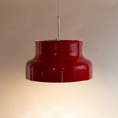 Red Bumling Pendant by Anders Pehrson for Ateljé Lyktan, Sweden, 1960s