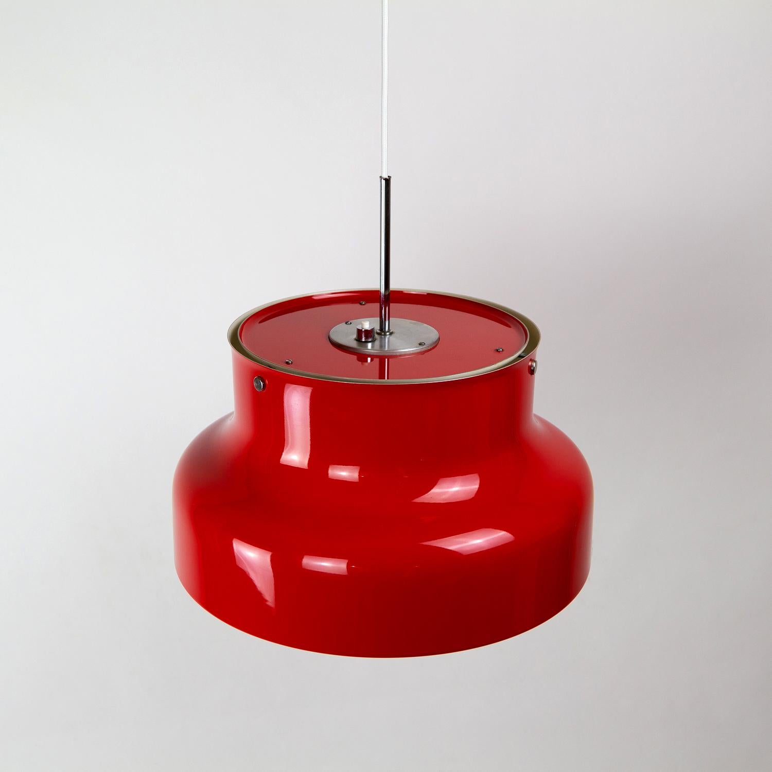 Swedish Red Bumling Pendant by Anders Pehrson for Ateljé Lyktan, Sweden, 1960s For Sale