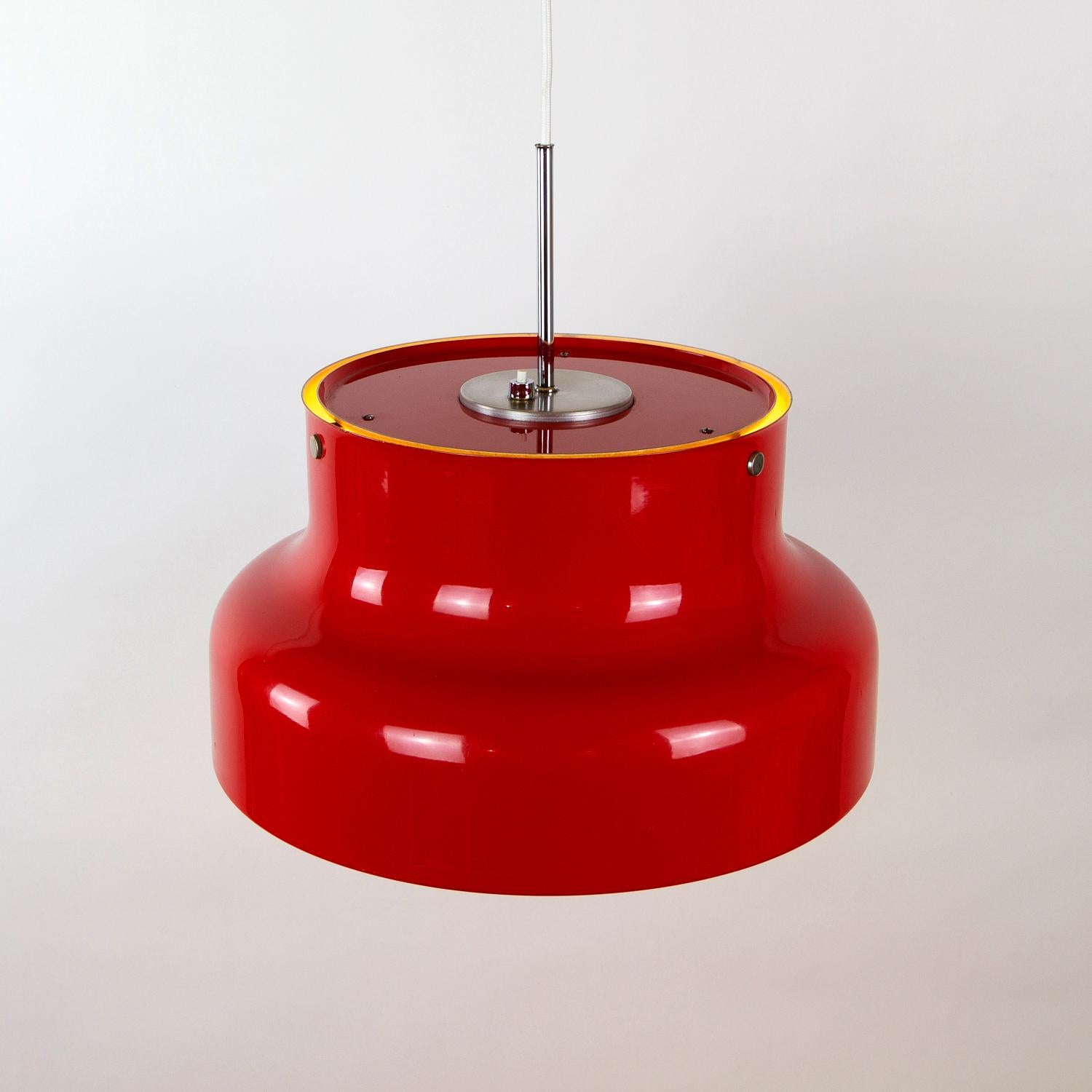 Mid-20th Century Red Bumling Pendant by Anders Pehrson for Ateljé Lyktan, Sweden, 1960s For Sale
