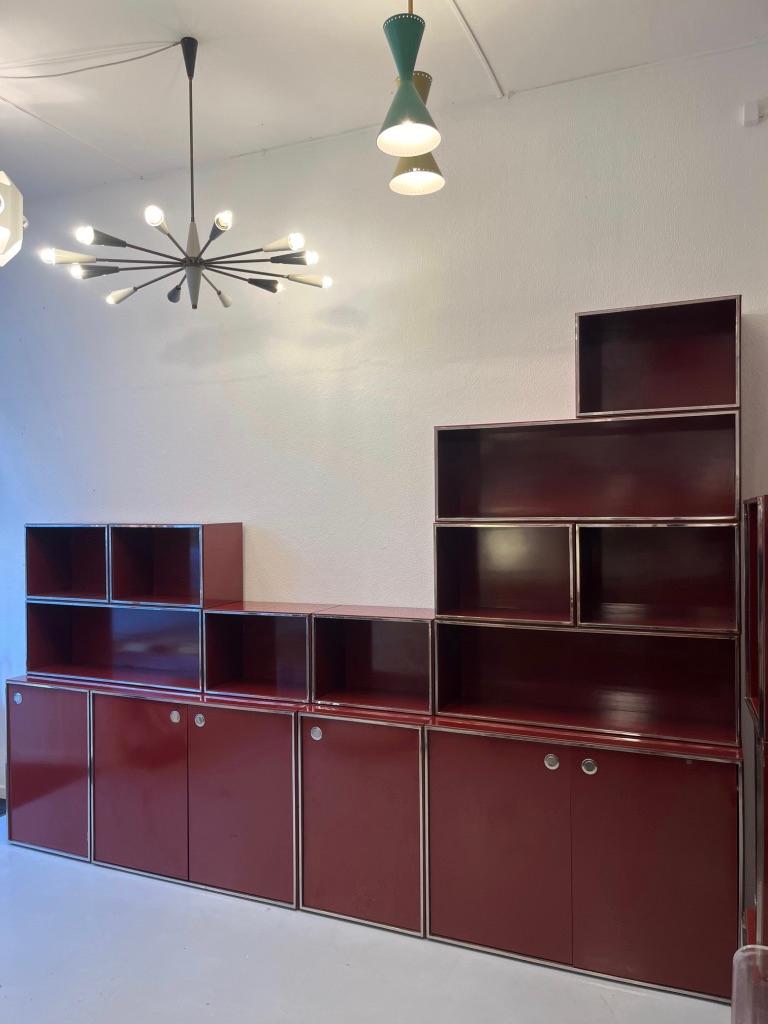 Modulares Regal / Wandschrank in Rot, Burgunderrot, lackiert, von Willy Rizzo, Italien, ca. 1970er Jahre im Angebot 5