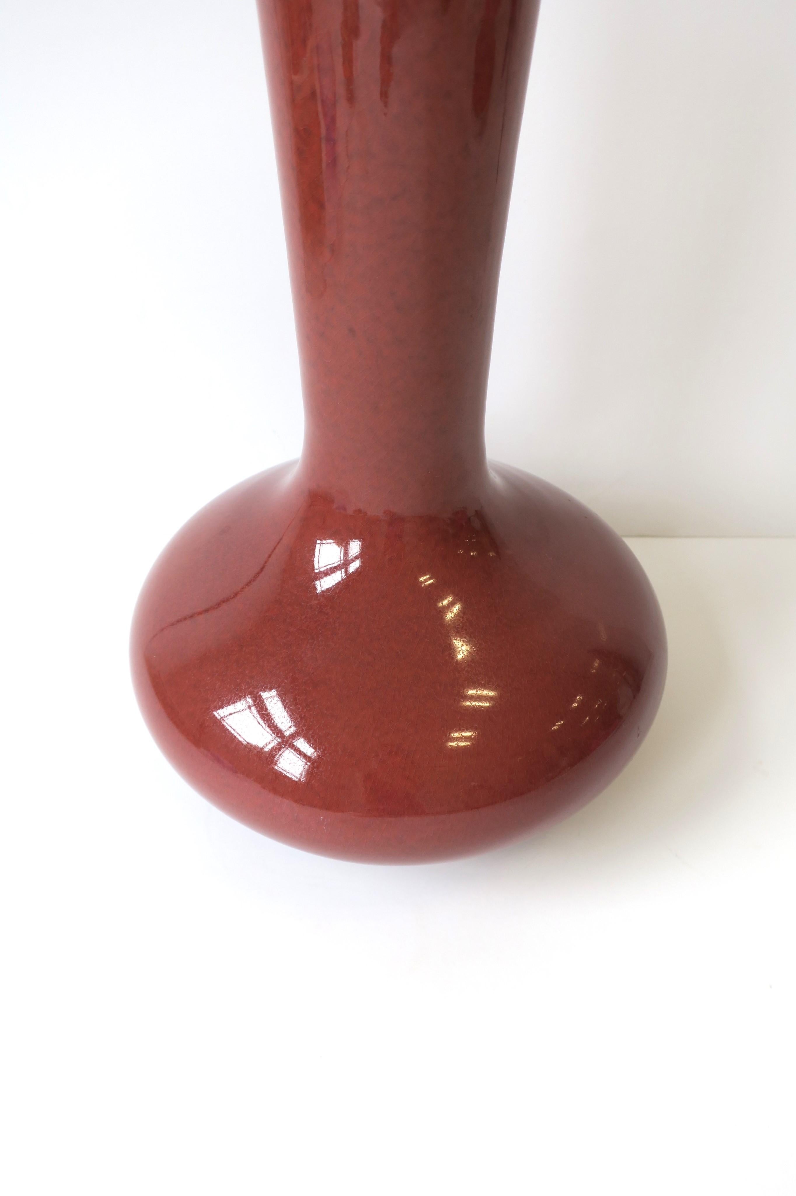 Red Burgundy Pottery Vase by Maitland-Smith 2