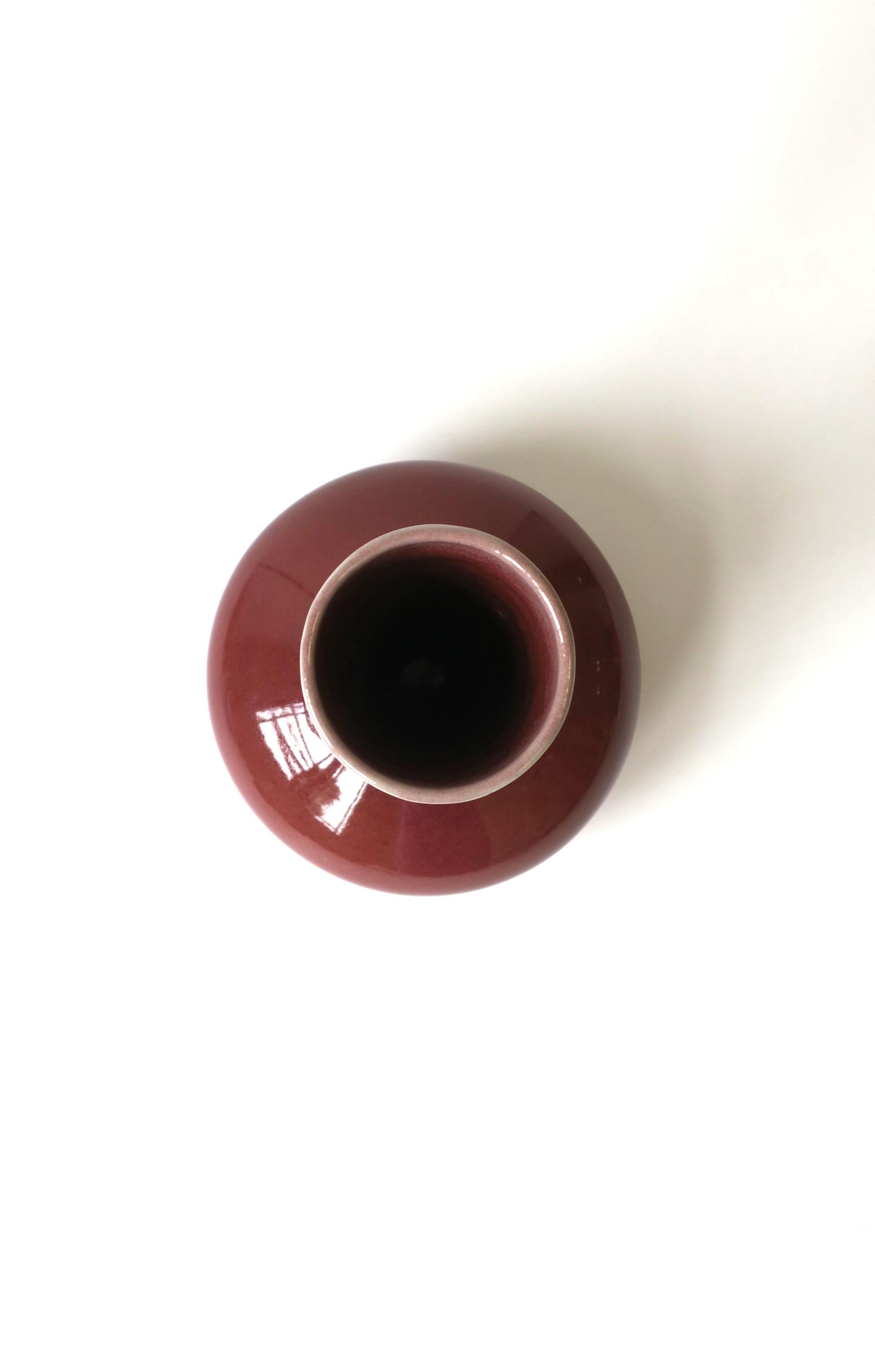 Red Burgundy Pottery Vase by Maitland-Smith 3