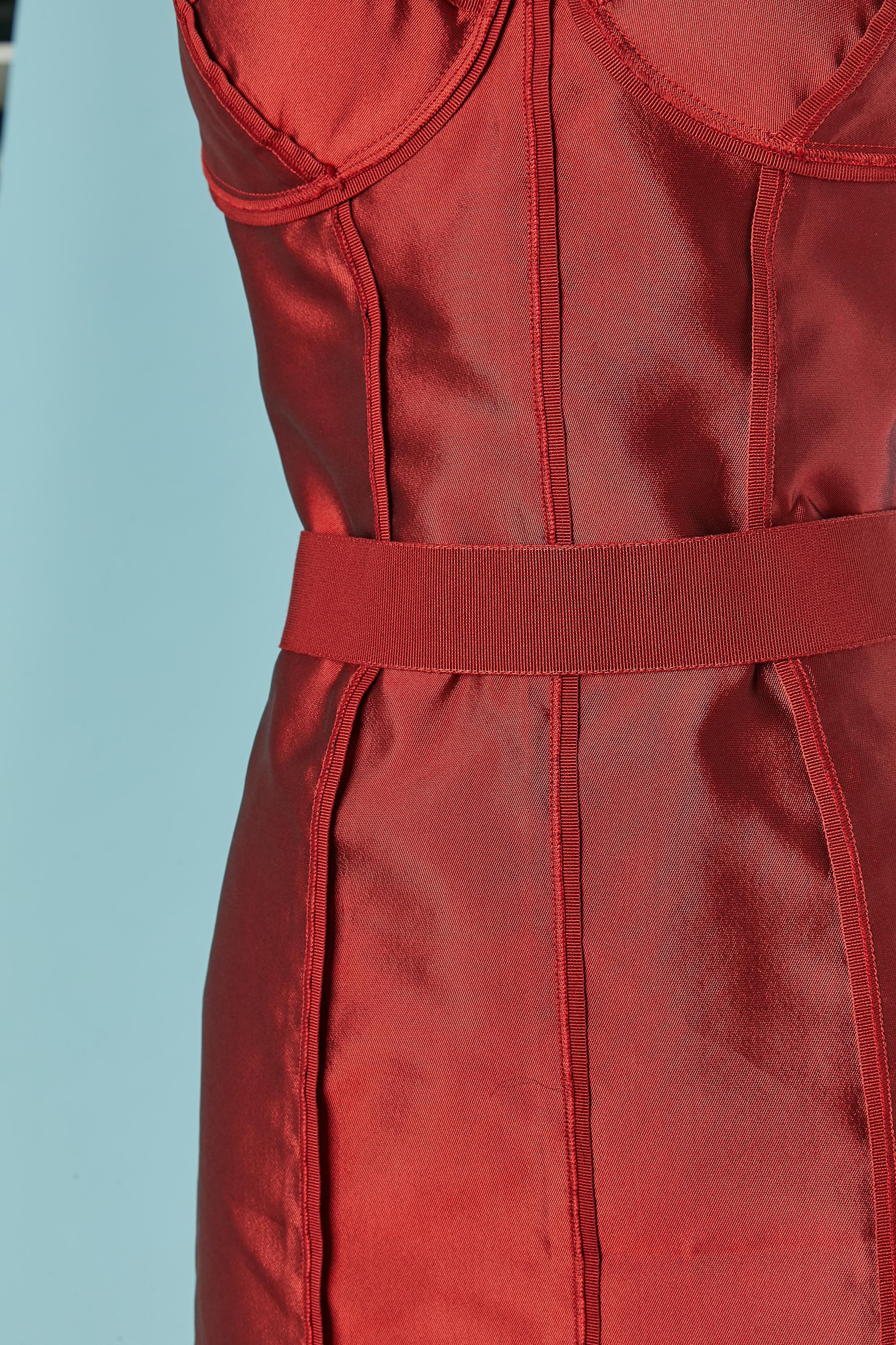 Red bustier cocktail dress Dolce & Gabbana In Excellent Condition For Sale In Saint-Ouen-Sur-Seine, FR