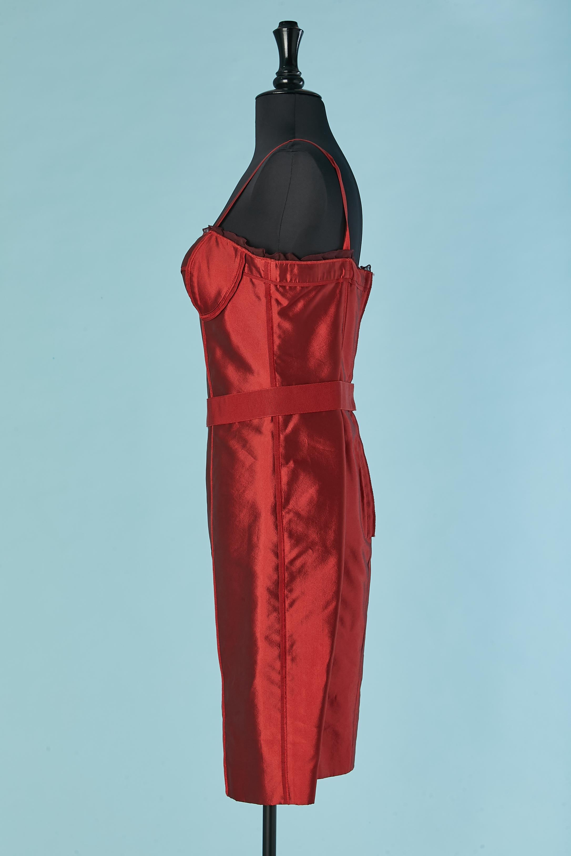 Red bustier cocktail dress Dolce & Gabbana For Sale 1