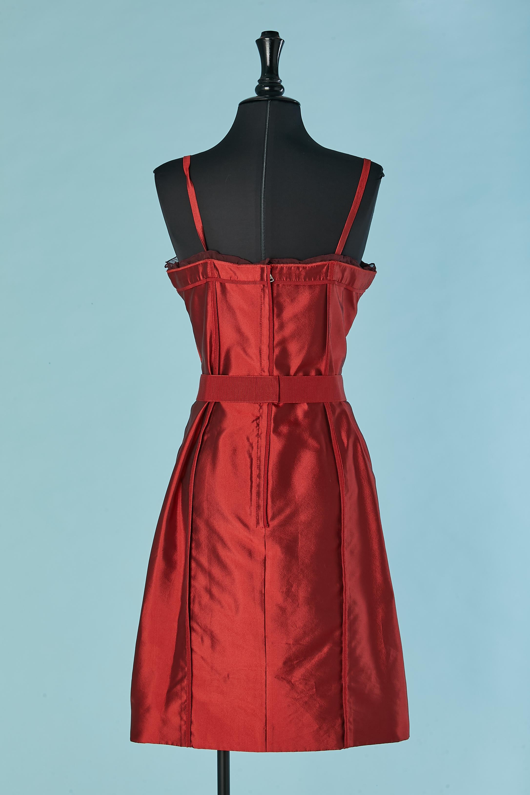 Red bustier cocktail dress Dolce & Gabbana For Sale 2