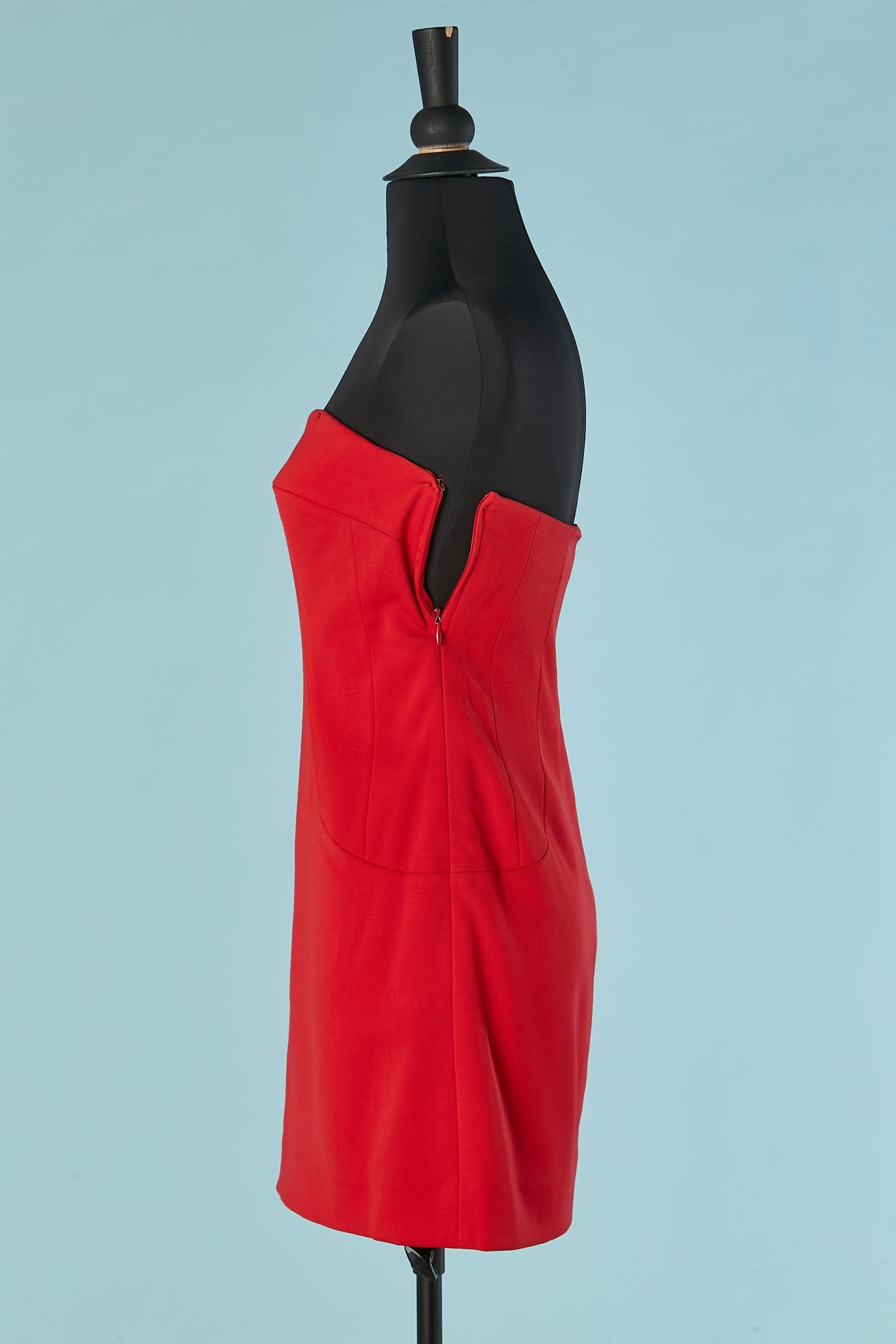 Abito da cocktail bustier rosso Ralph Lauren In condizioni ottime in vendita a Saint-Ouen-Sur-Seine, FR