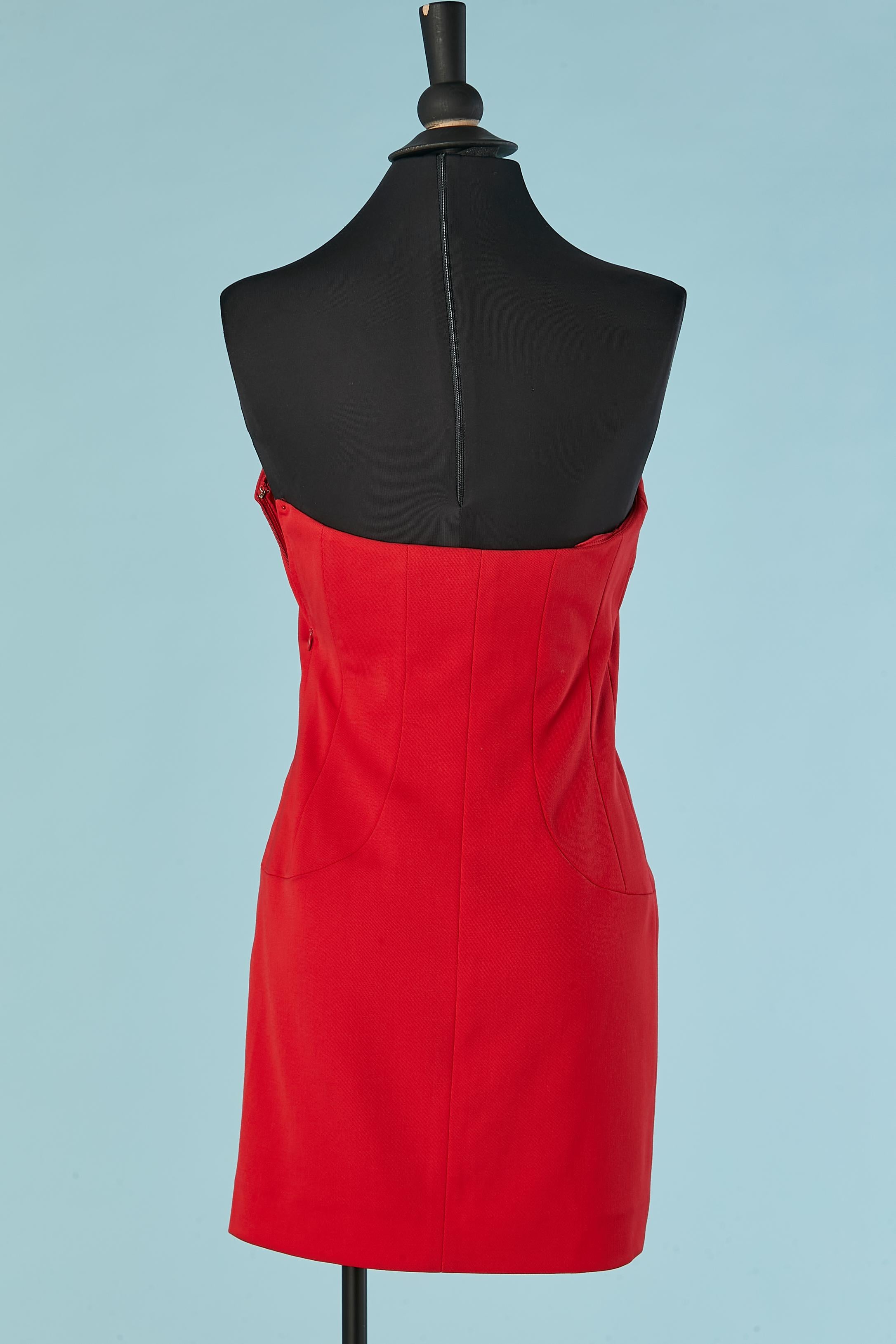 Donna Abito da cocktail bustier rosso Ralph Lauren in vendita