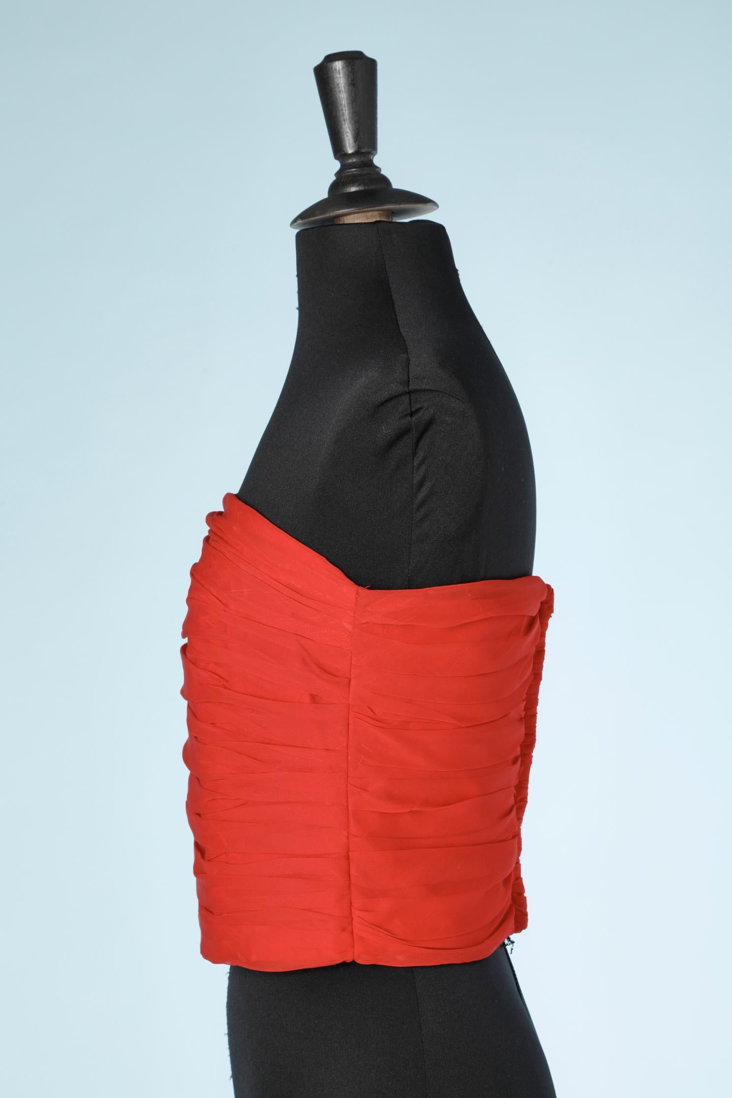 Red bustier Loris Azzaro In Excellent Condition For Sale In Saint-Ouen-Sur-Seine, FR