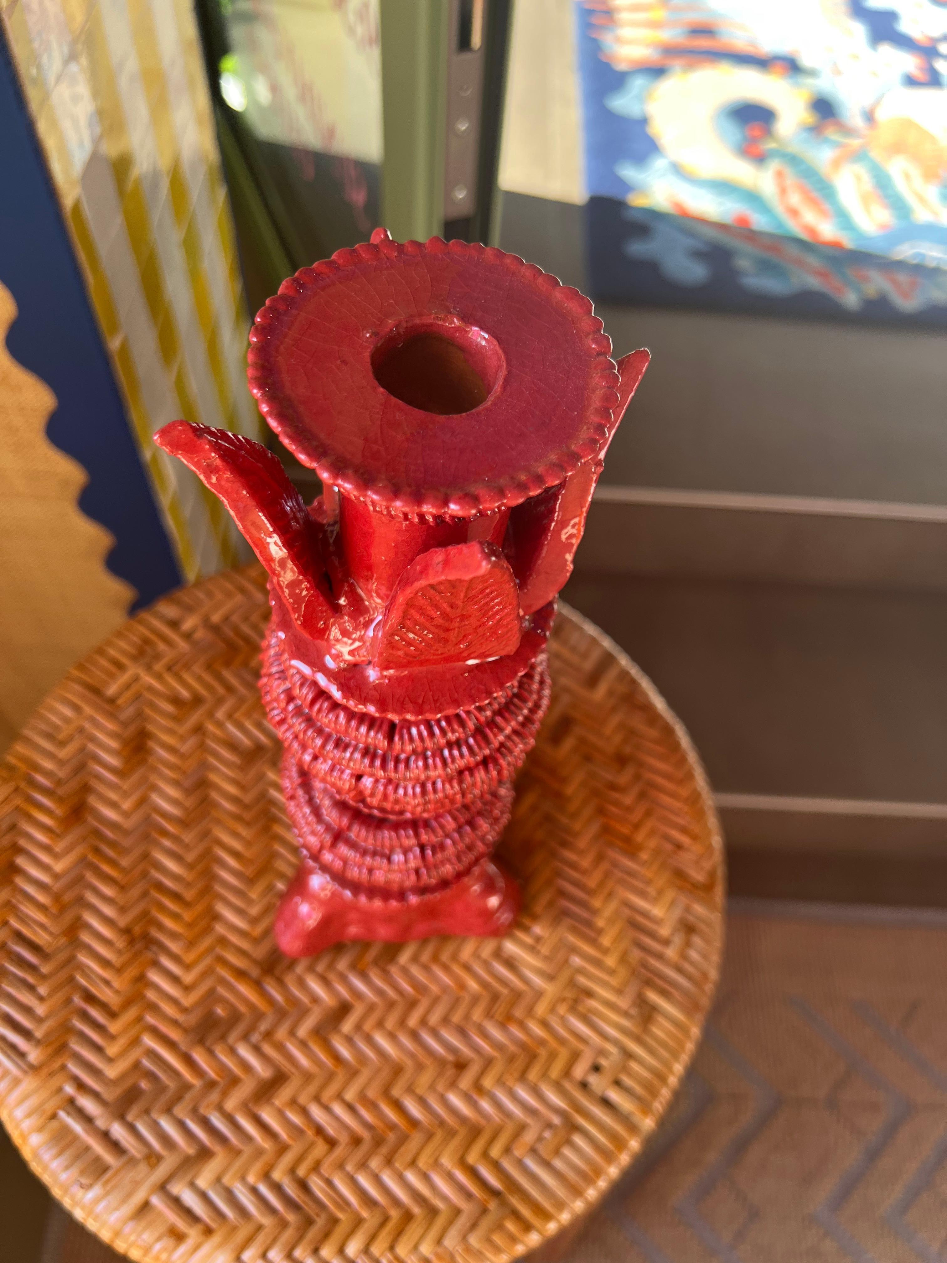Appliqué Bougeoir rouge par Objekti en vente