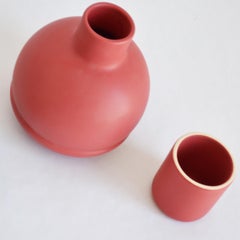 RED Carafe and glasses. Inspired by Traditional Ceramic Jug Pitchers