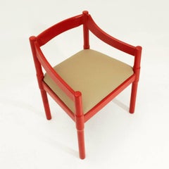 Red Carimate Chair by Vico Magistretti for Cassina, 1960s