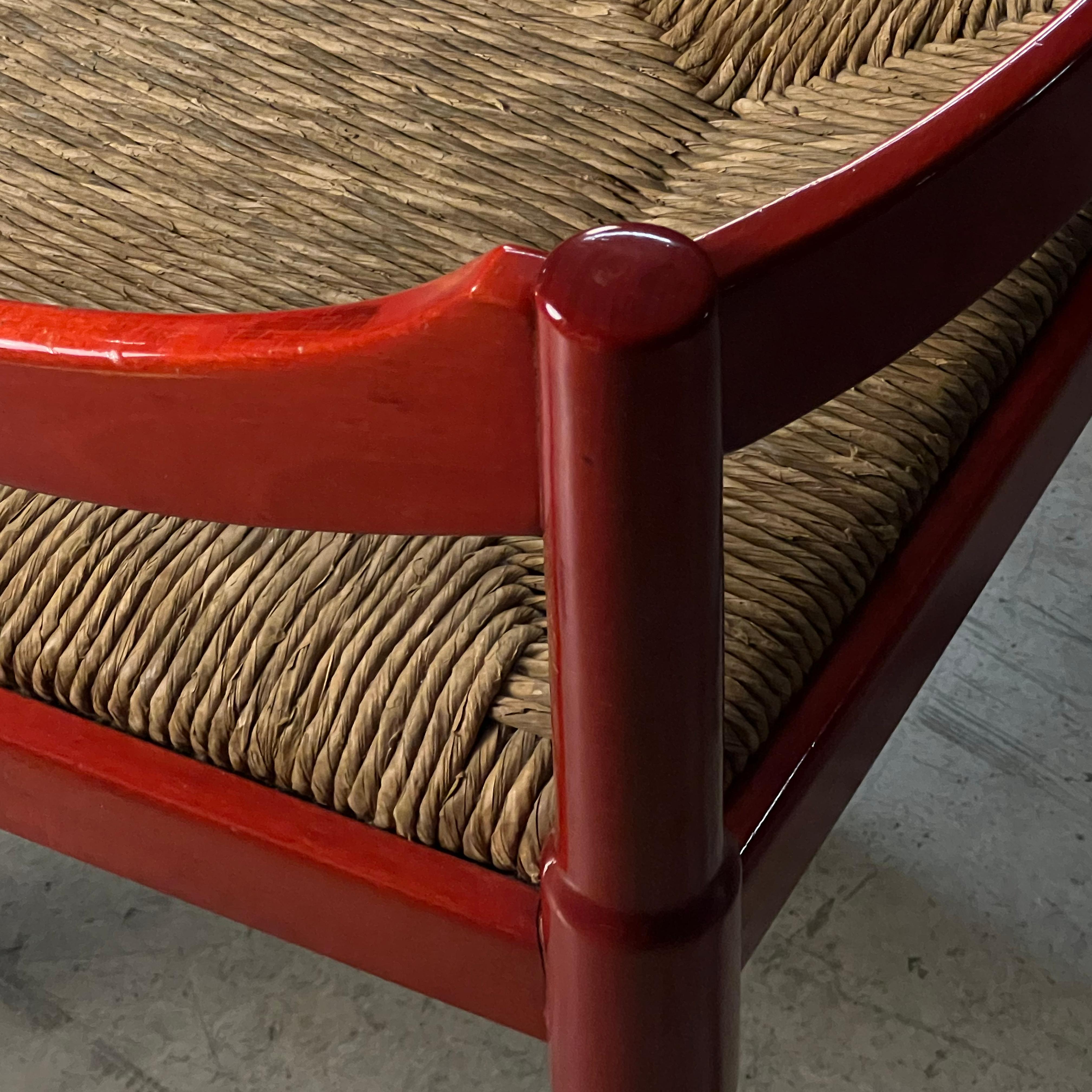 Red Carimate Chair by Vico Magistretti, Italy 1960s For Sale 3