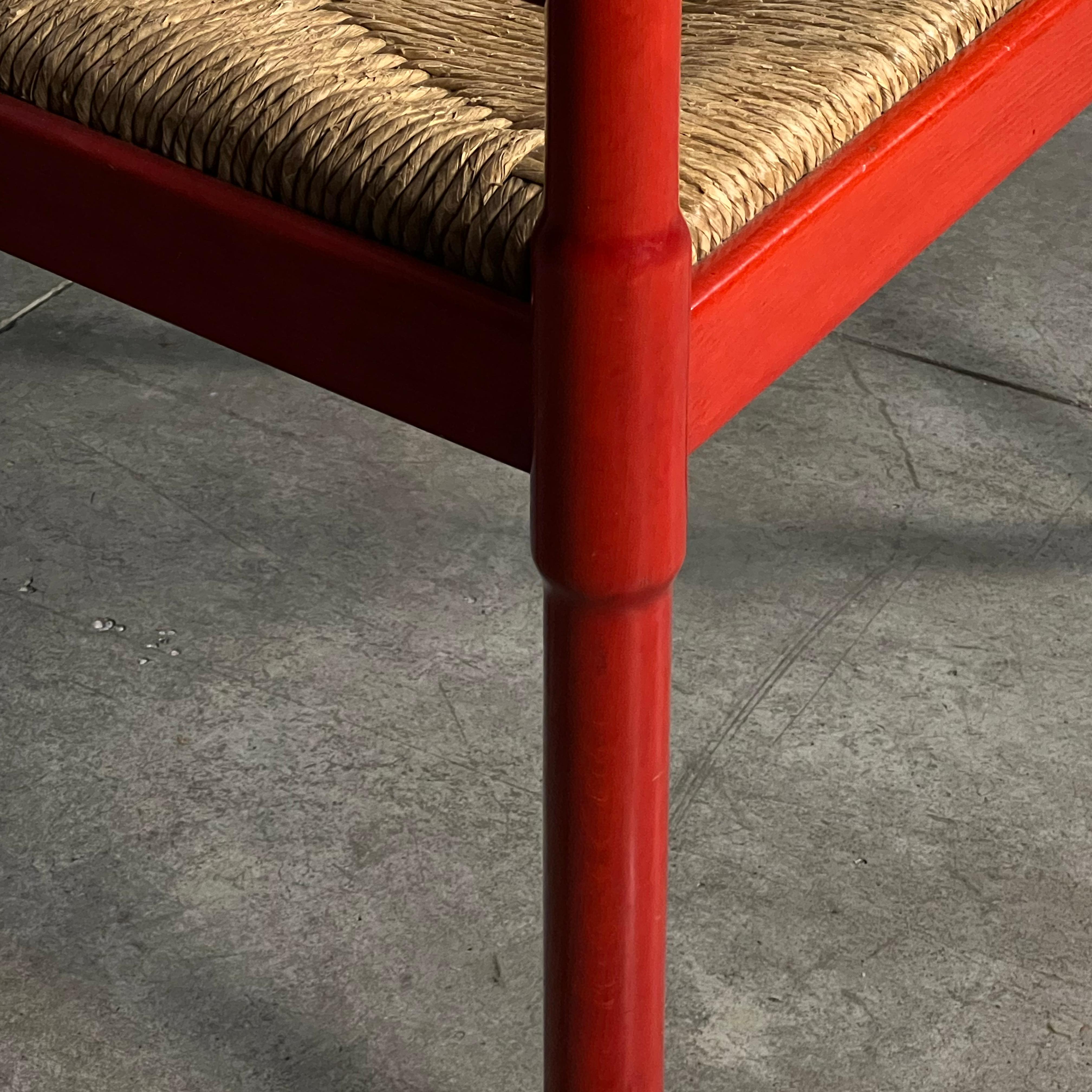 Roter Carimate-Stuhl von Vico Magistretti, Italien 1960er Jahre (Moderne der Mitte des Jahrhunderts) im Angebot