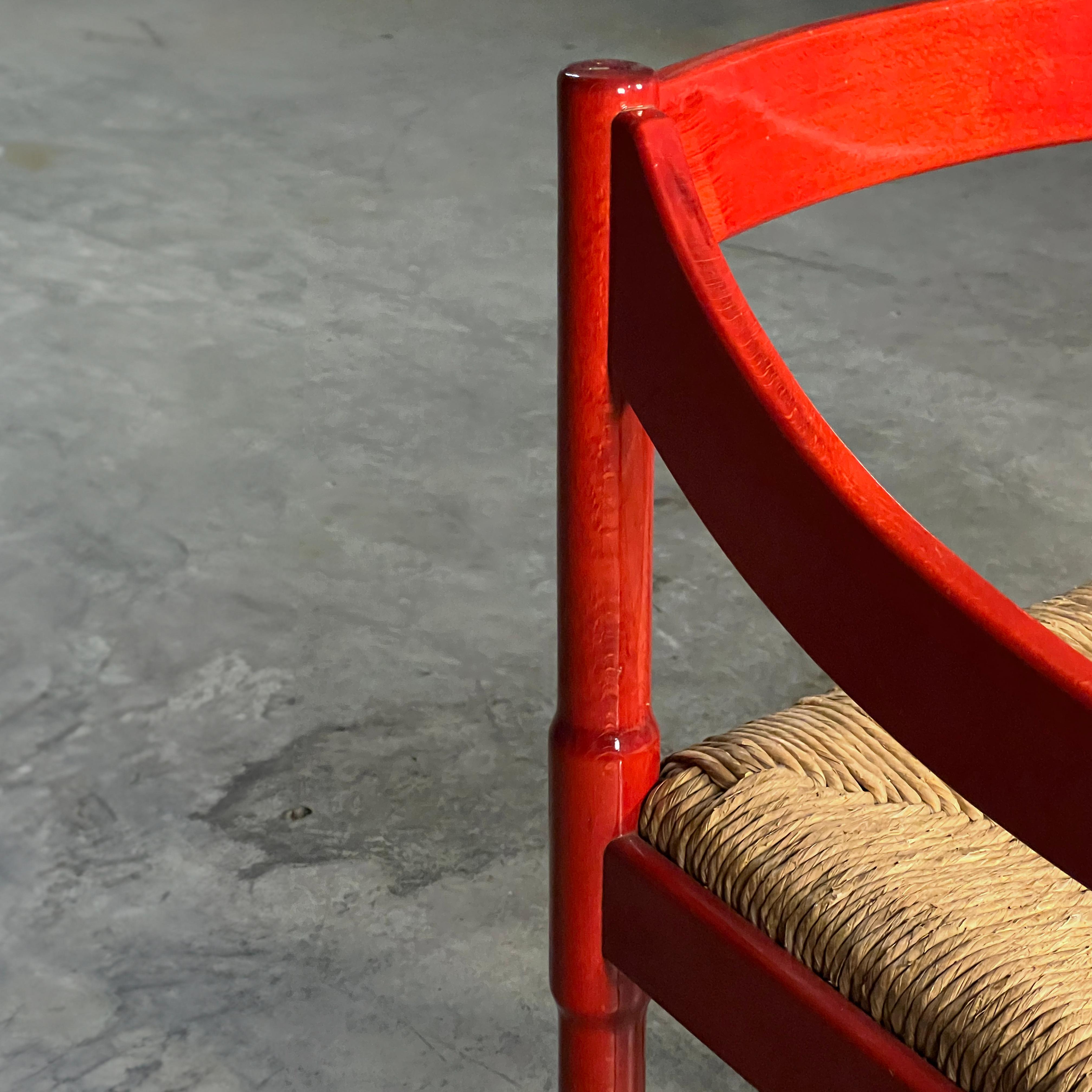 Roter Carimate-Stuhl von Vico Magistretti, Italien 1960er Jahre (Italienisch) im Angebot