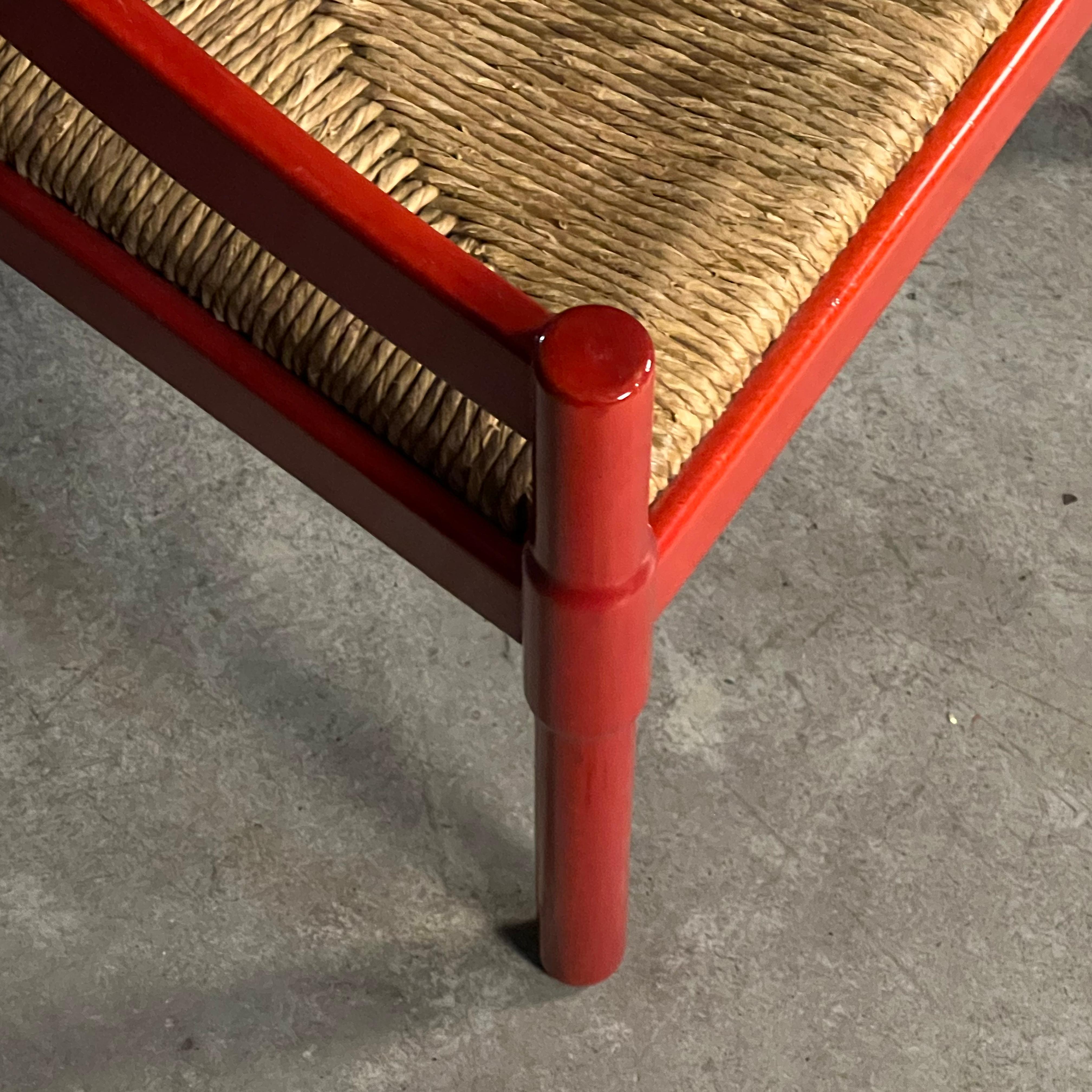 Mid-Century Modern Red Carimate Chair by Vico Magistretti, Italy 1960s For Sale
