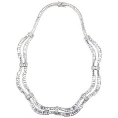 Roter Teppich Drapierung Smaragdschliff CZ Sterling Silber Statement oder Braut Halskette