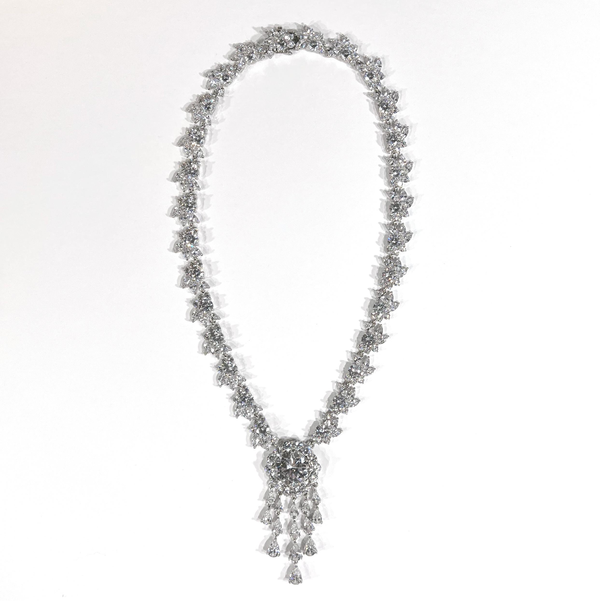 Brilliant Cut Costume Jewelry  Harry Winston Vintage Estate Diamonds Necklace Look
