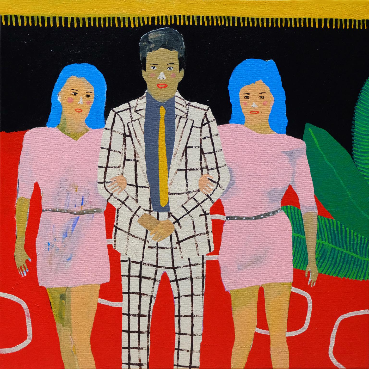 Modern 'Red Carpet Party' Portrait Painting by Alan Fears Pop Art