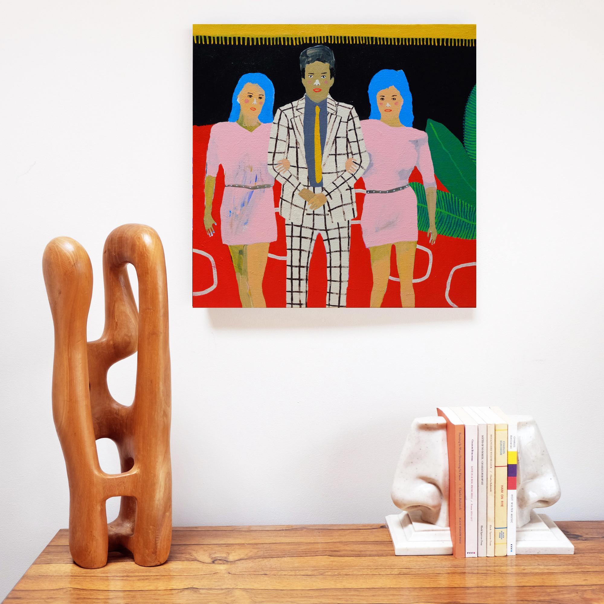 English 'Red Carpet Party' Portrait Painting by Alan Fears Pop Art