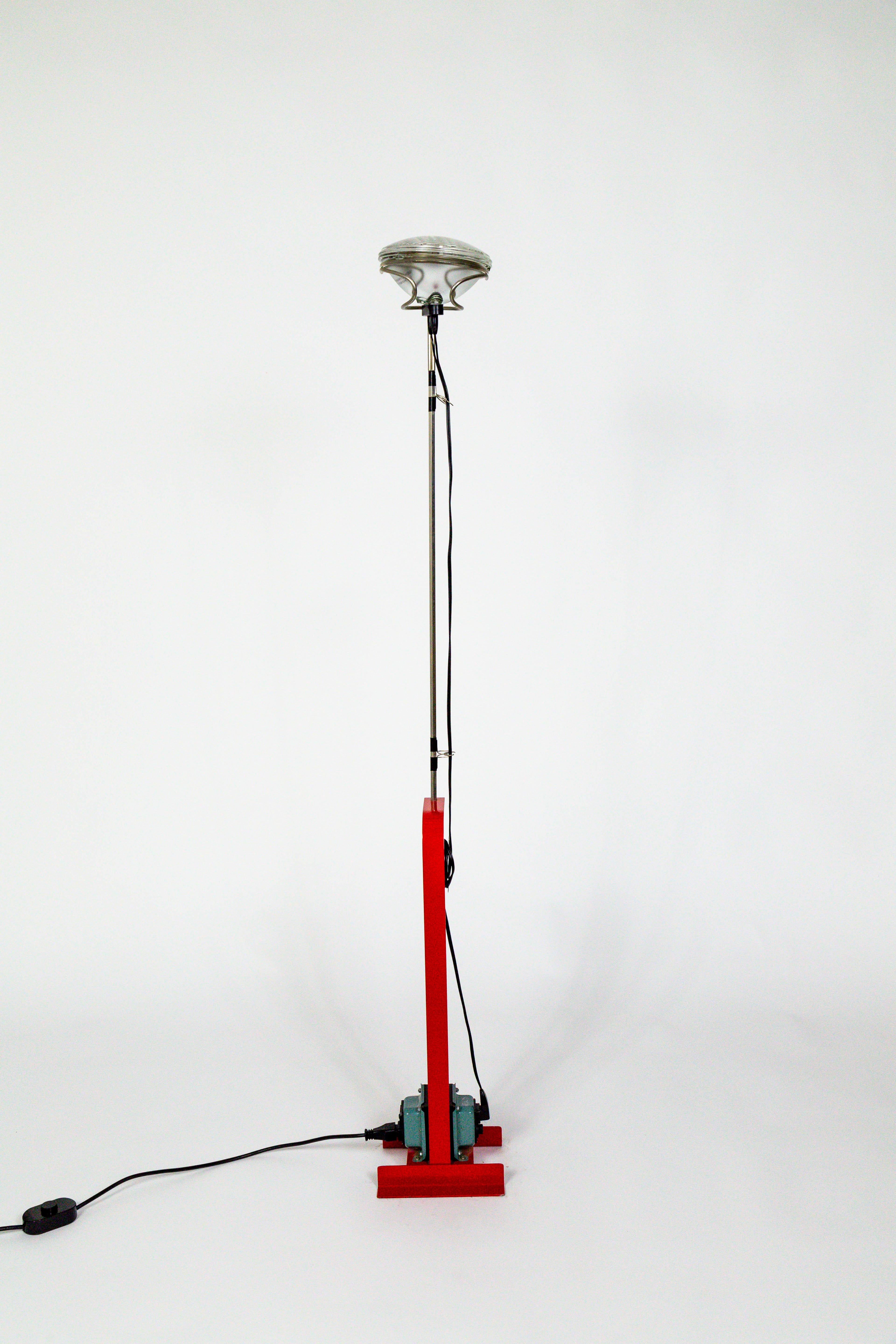 20th Century Red Castiglioni Toio Industrial Floor Lamp by Flos