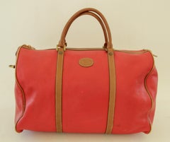Red Caviar Vintage Leather Duffle Boston Bag