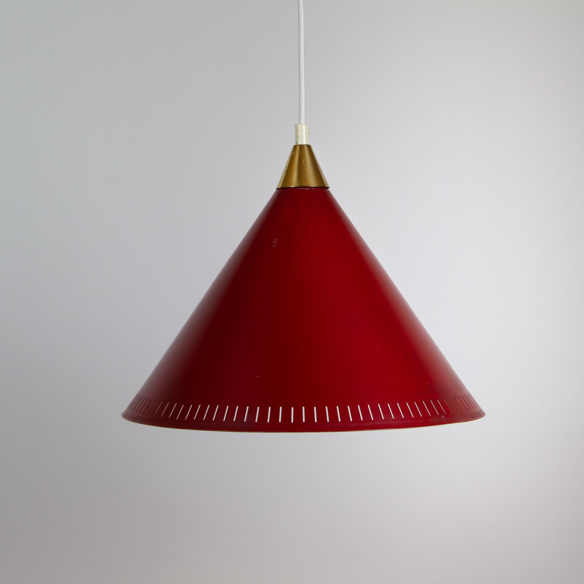 Mid-20th Century Red Ceiling Light by Bent Karlby, Denmark, 1960s