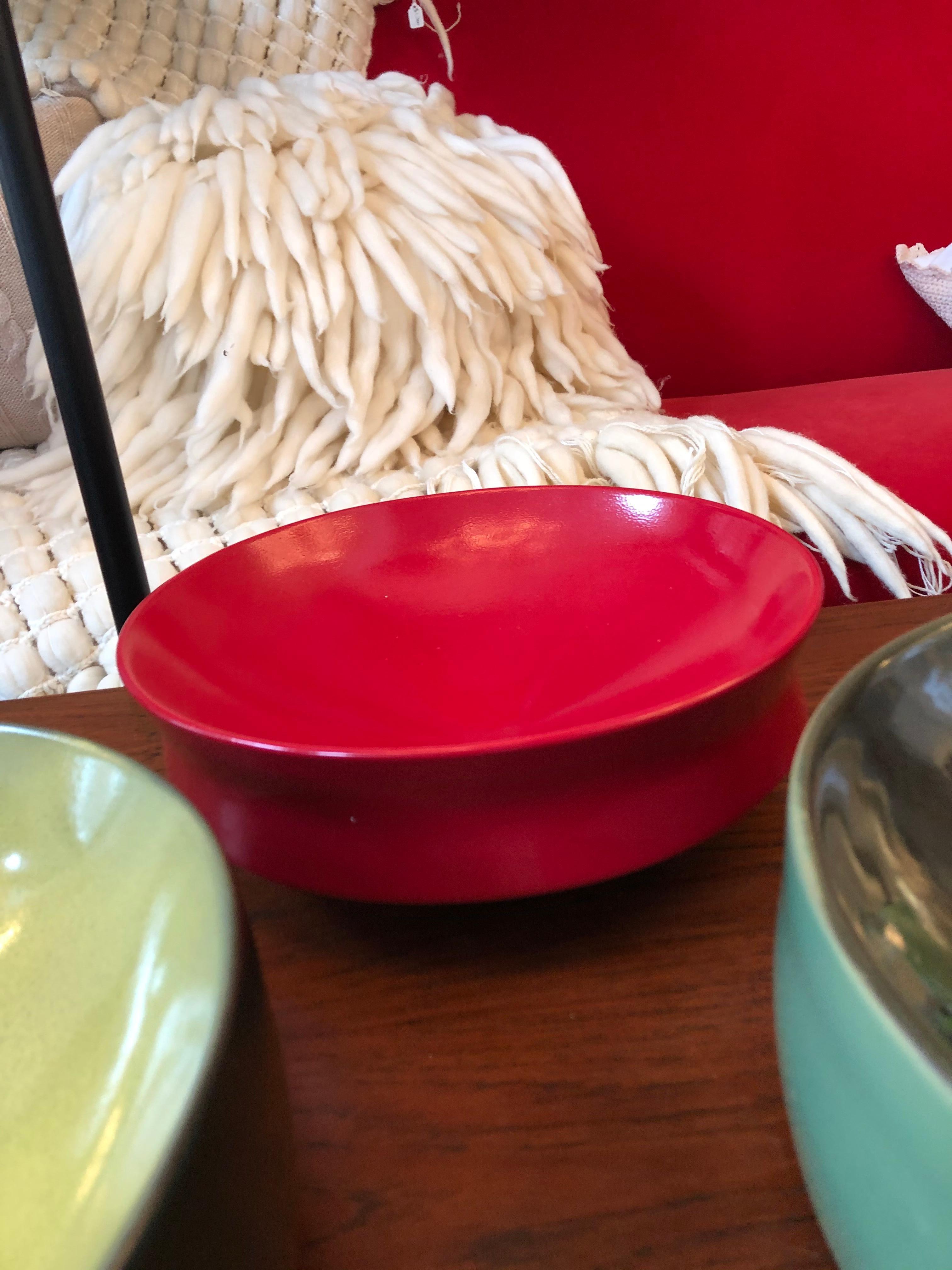 Modern Red Ceramic Bowl For Sale