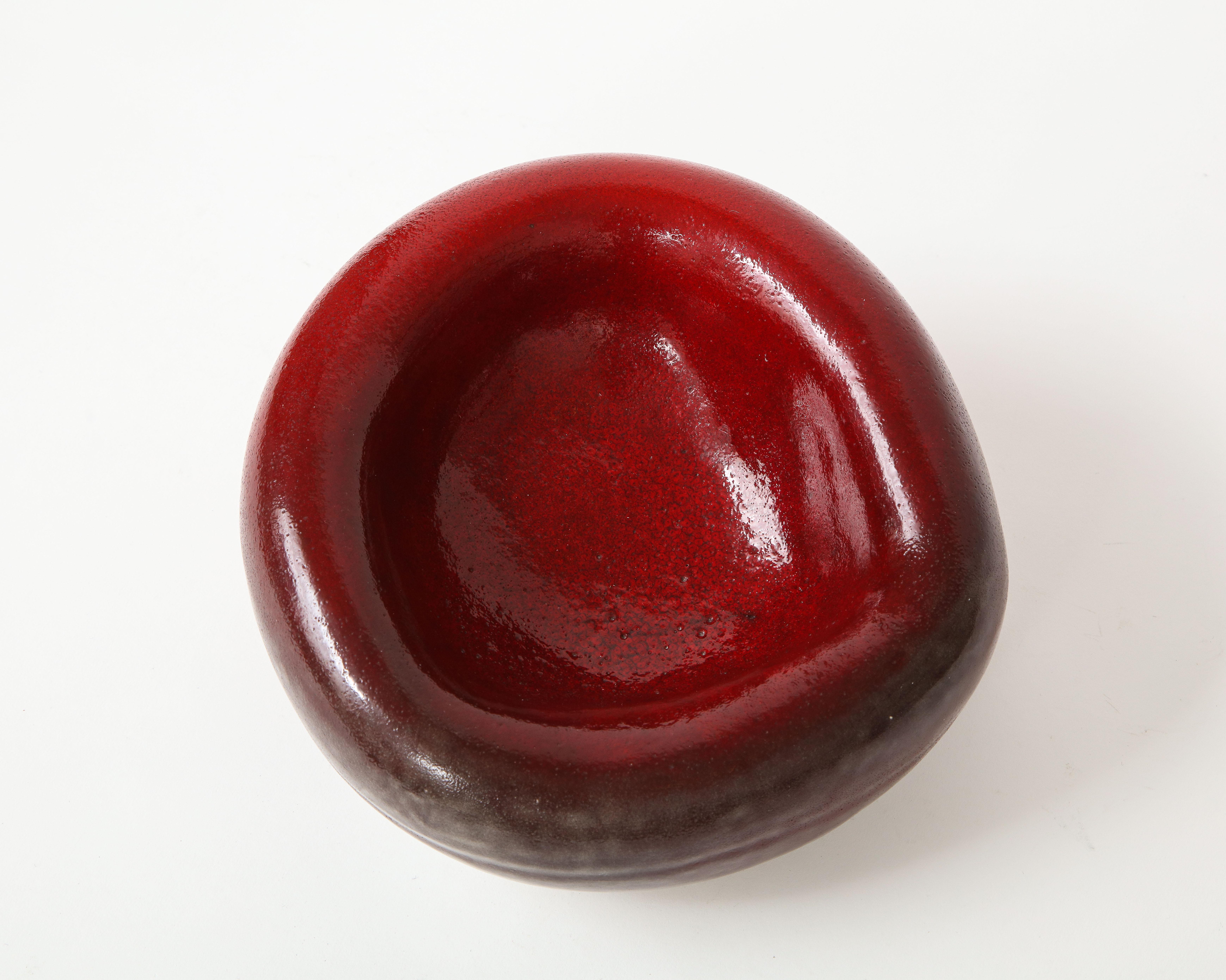 Red Ceramic Bowl in the Manner of Denise Gatard, France, 20th Century 5