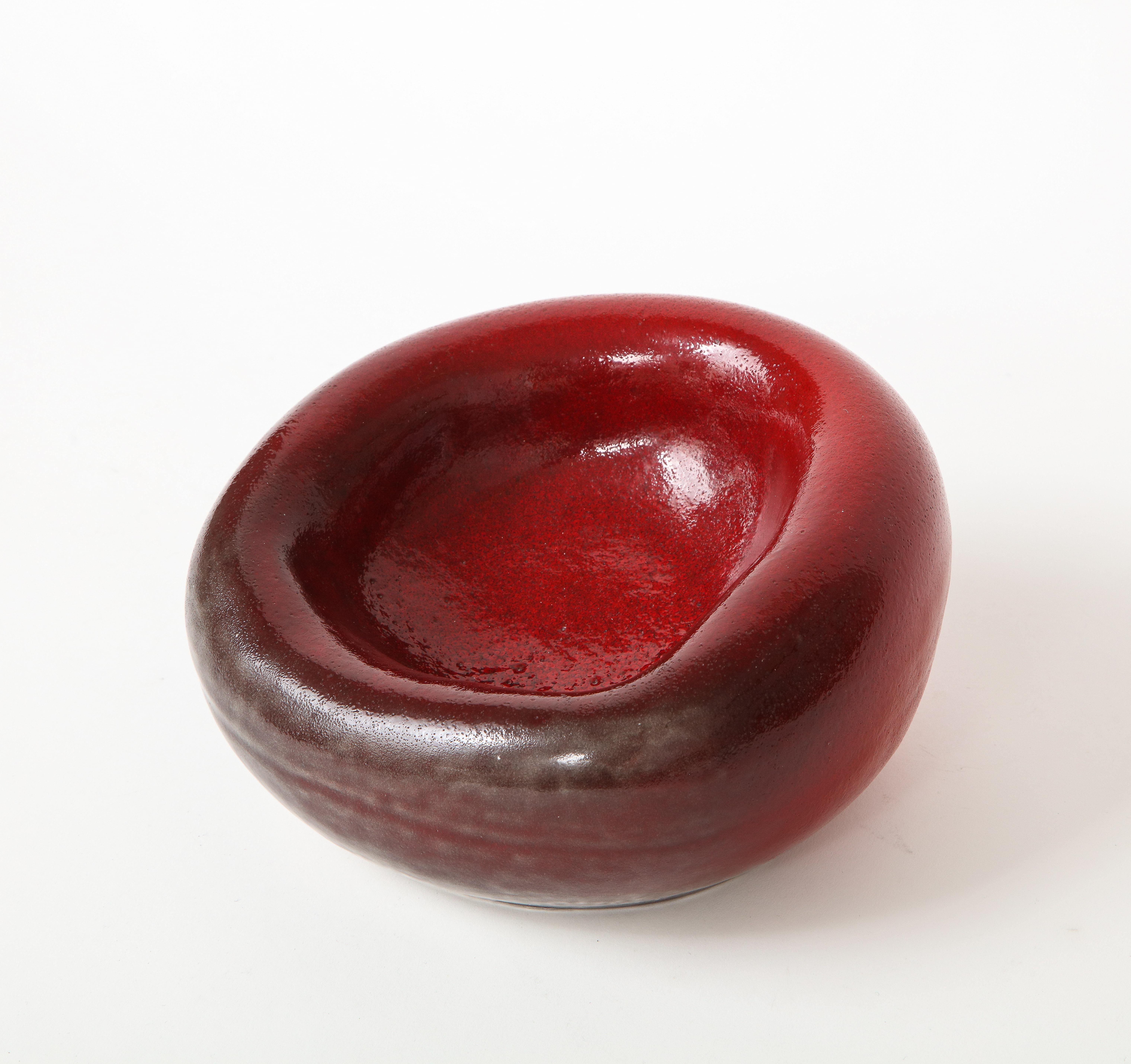 Red Ceramic Bowl in the Manner of Denise Gatard, France, 20th Century 7