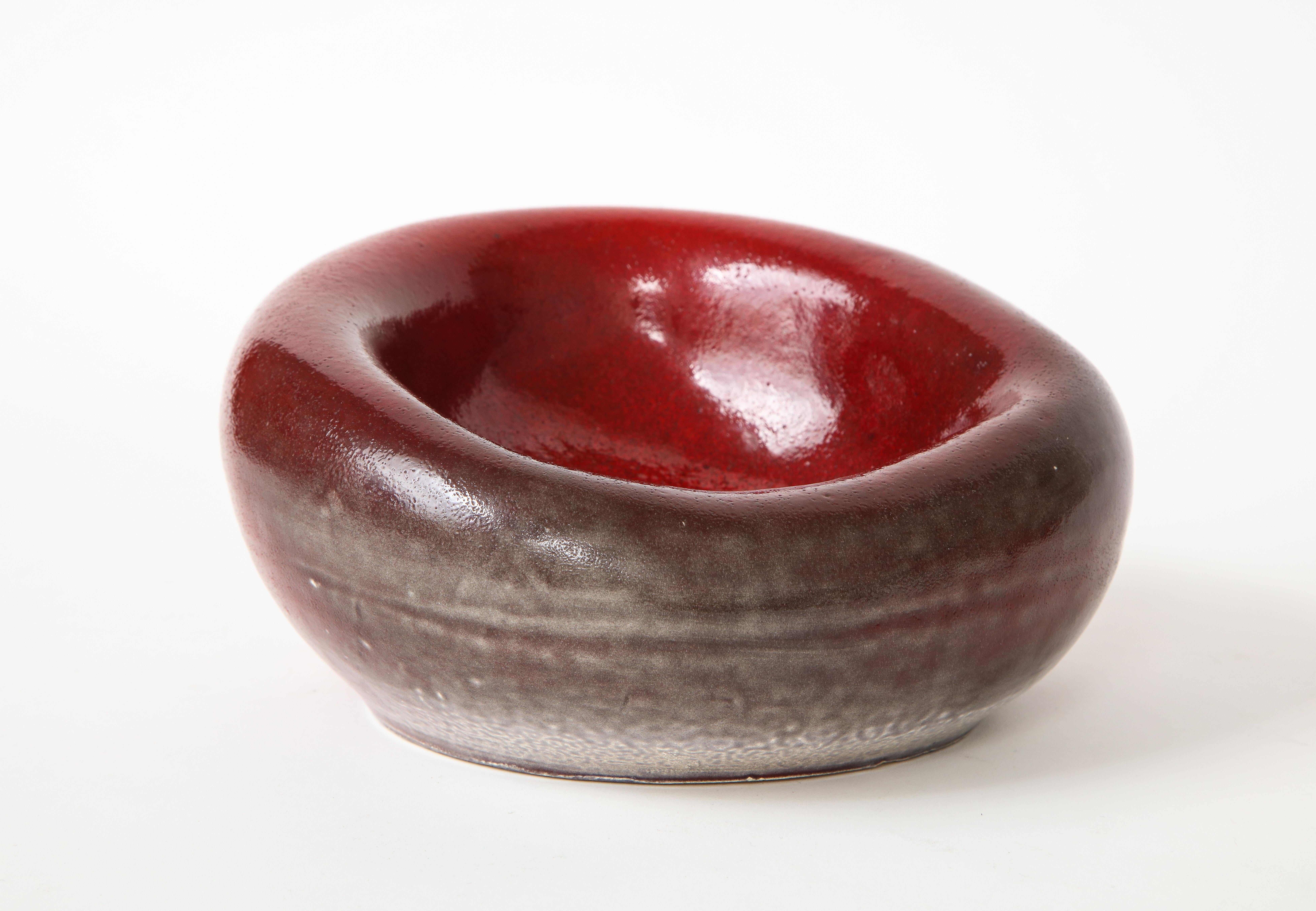 Red Ceramic Bowl in the Manner of Denise Gatard, France, 20th Century 4