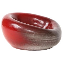 Red Ceramic Bowl in the Manner of Denise Gatard, France, 20th Century
